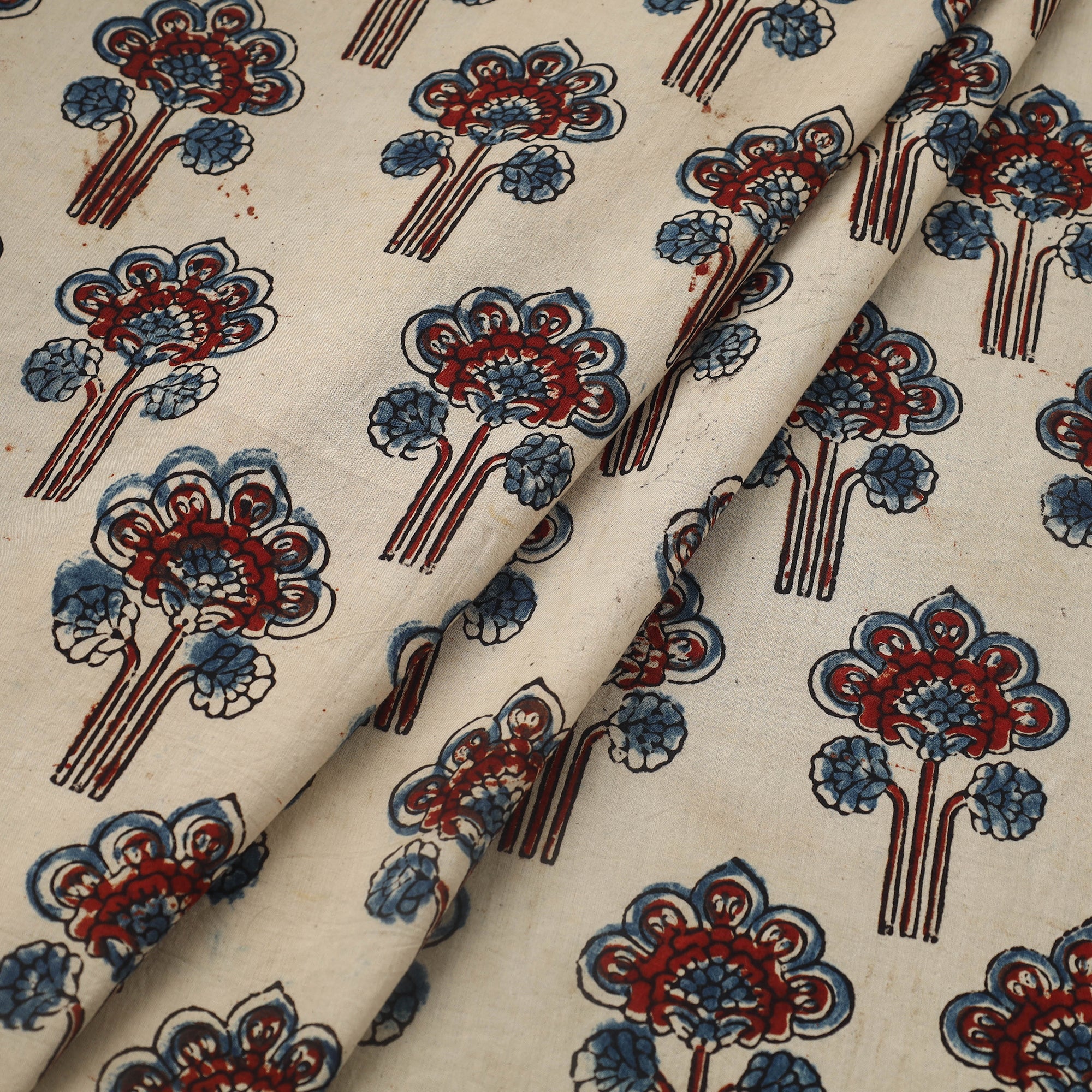 KACHCHH JI CHHAAP Beige - Block Print Cotton Natural Dyed Ajrakh Fabric 47 - view 2