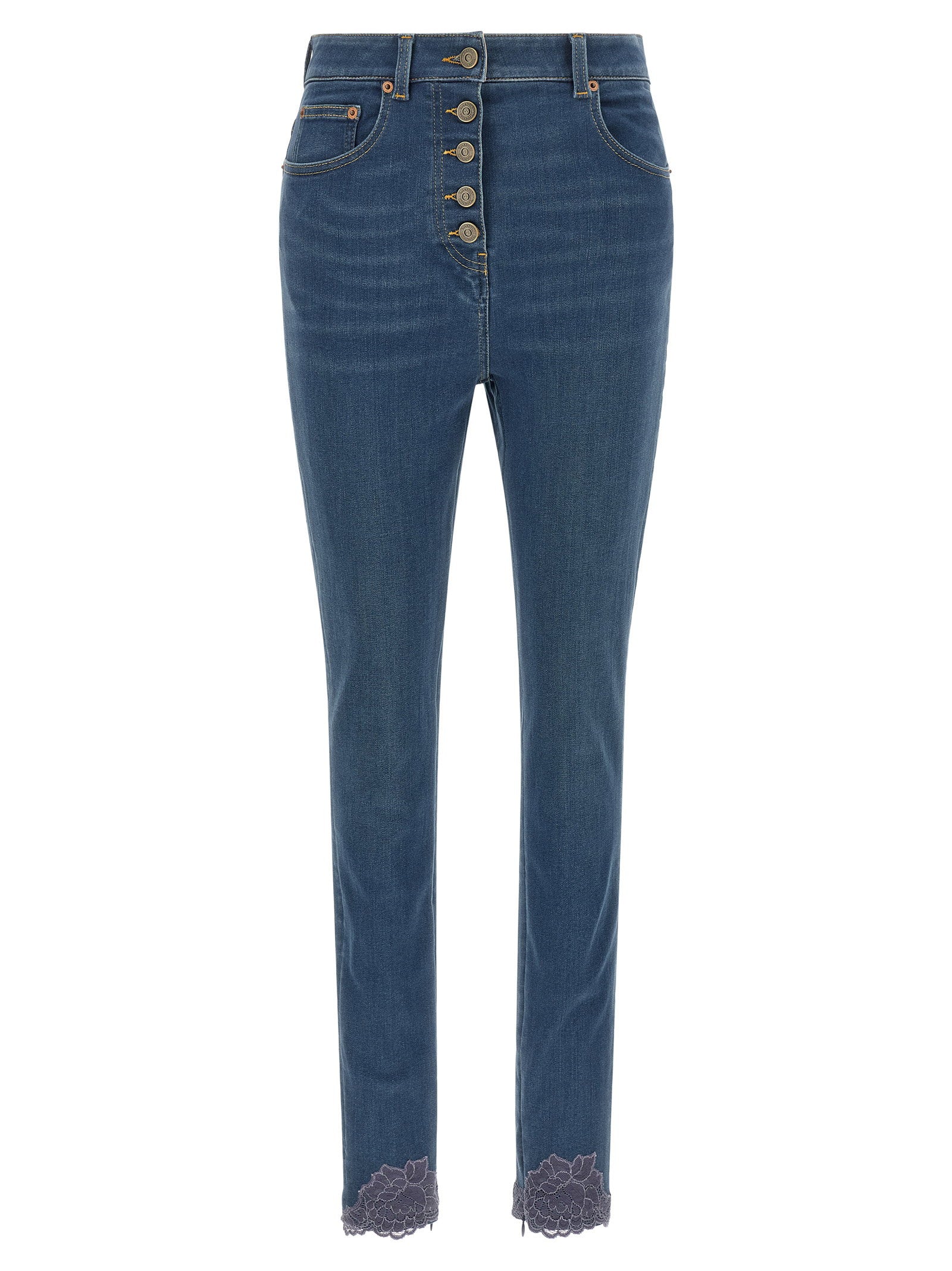 Valentino Garavani Lace Insert Jeans – 100% lamb fur