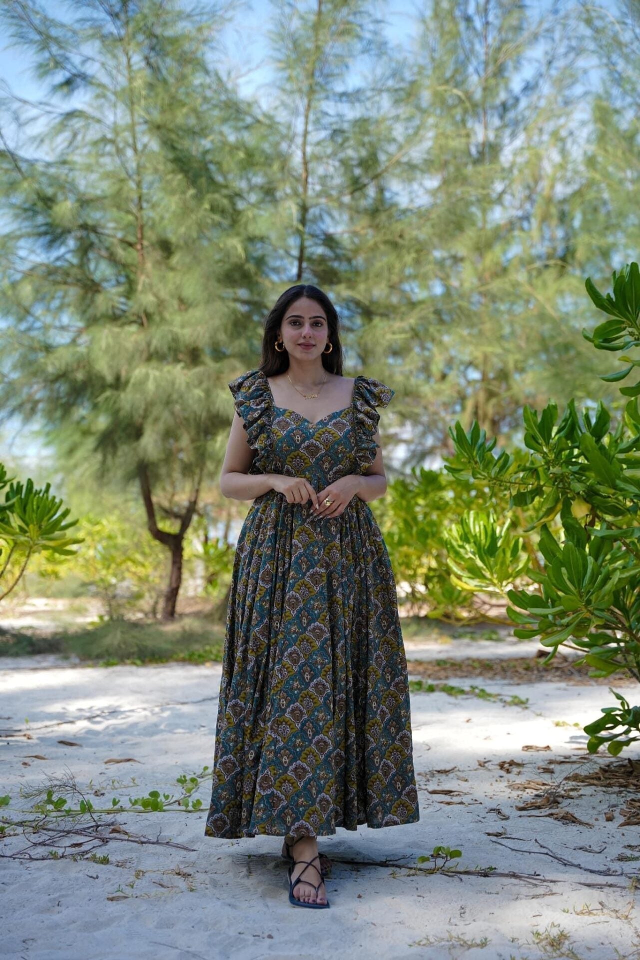 Idaho-o Silvie cotton frilled dress - view 2