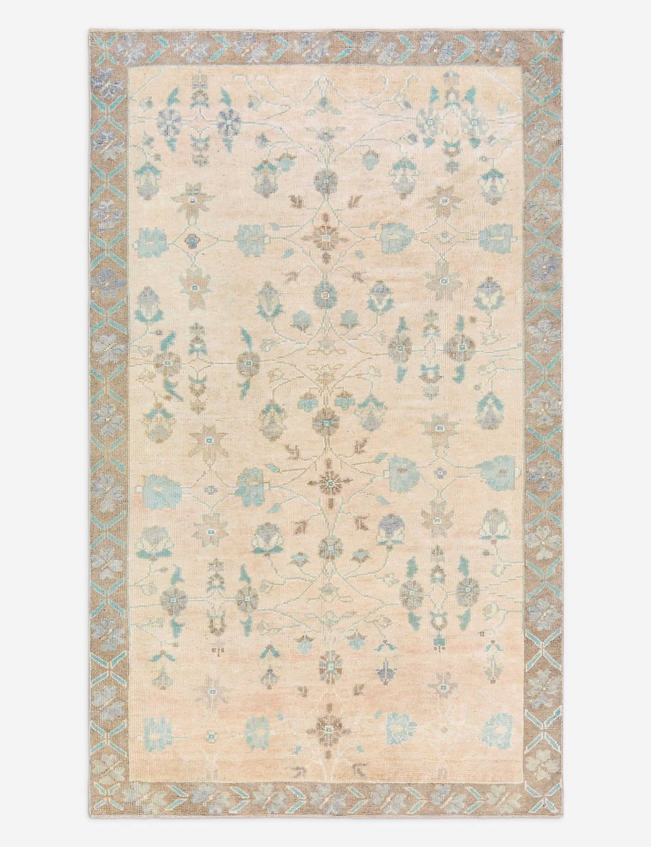 Lulu and Georgia Vintage Turkish Hand-Knotted Wool Rug No. 484, 4' 4" x 7' 4"