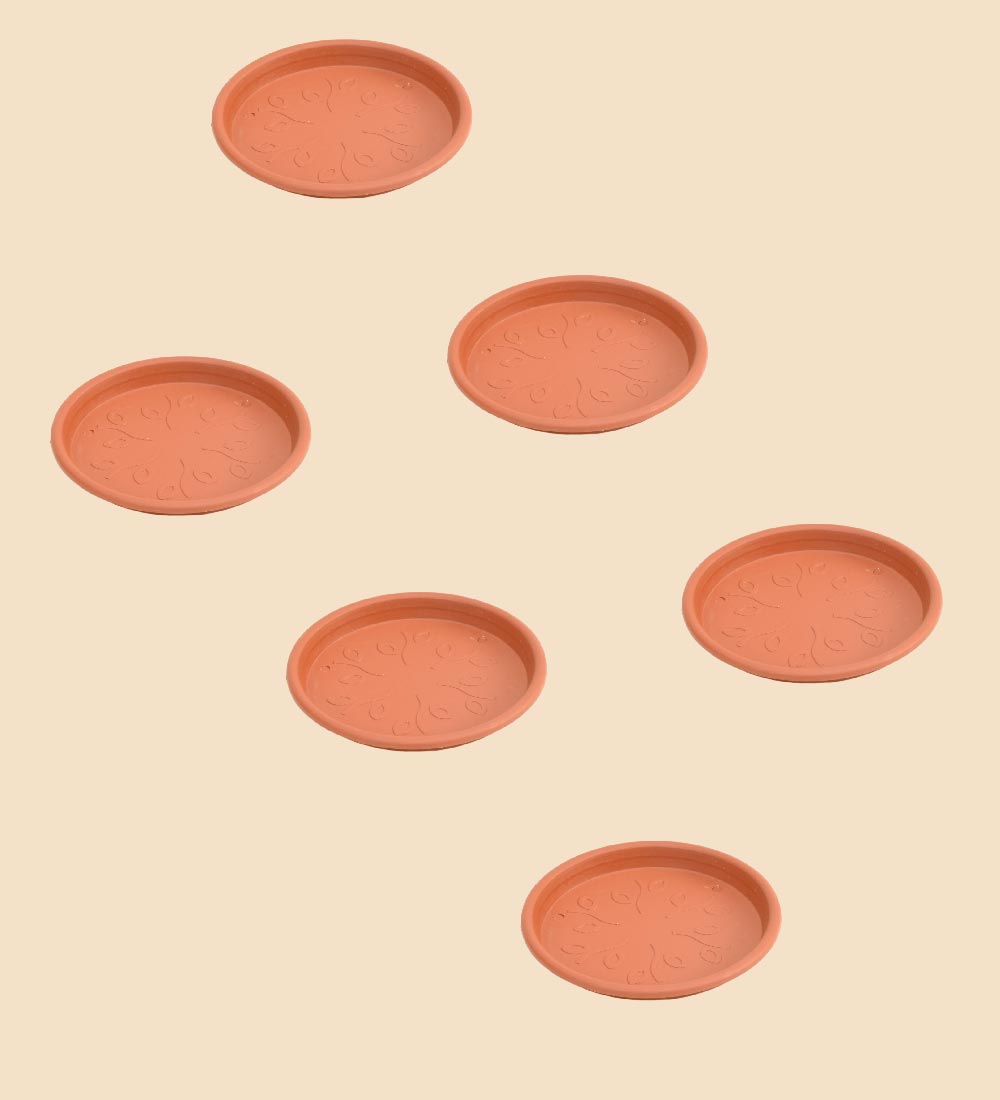 Ugaoo Gardening Plates - Terracotta Color