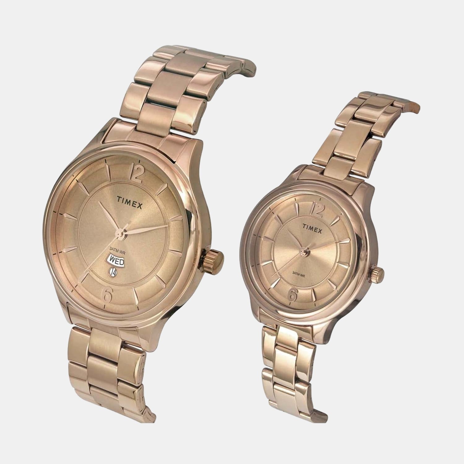 Timex Empera Couple Quartz Rose Gold Dial Analog Stainless Steel Watch TW00PR273 - view 4