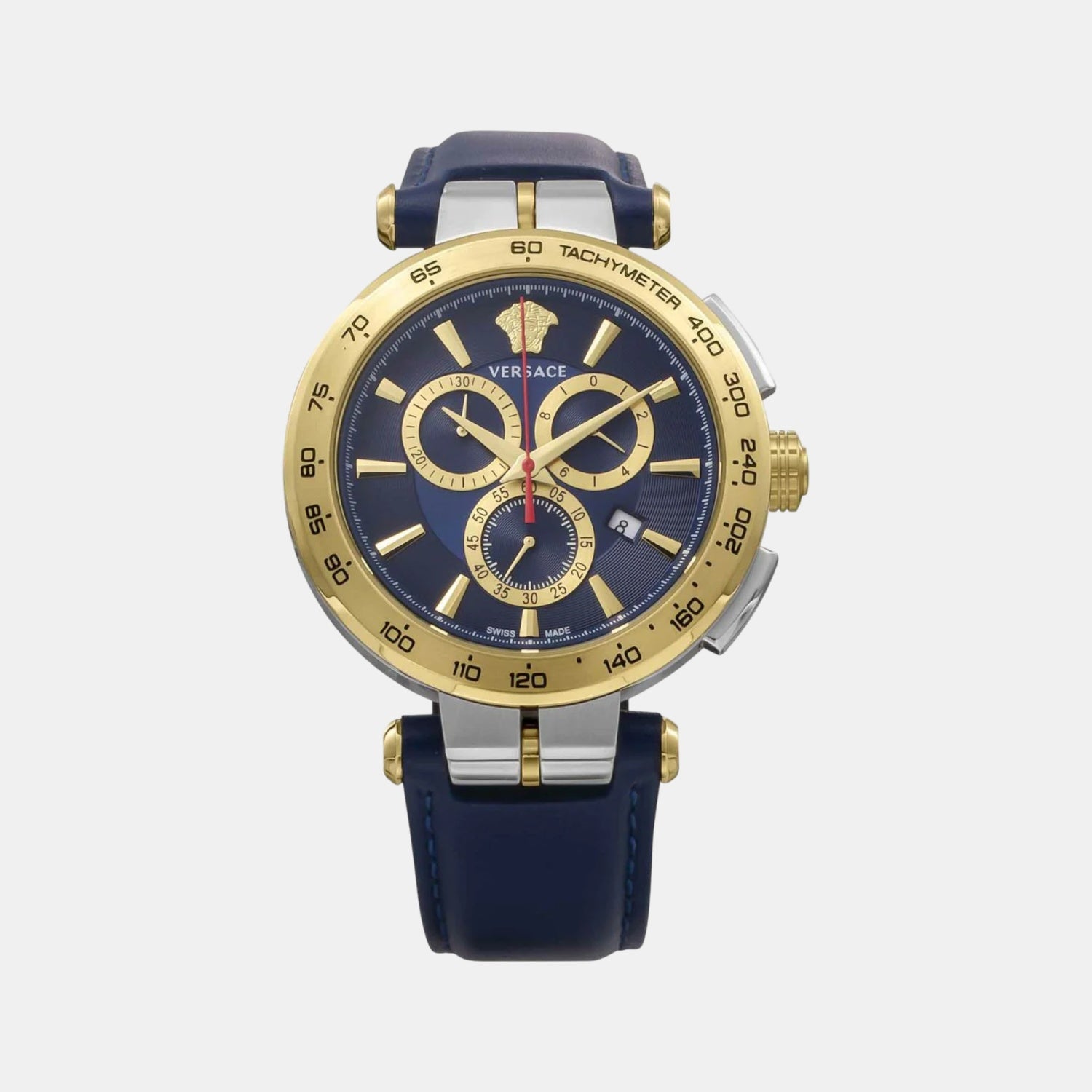 Versace Aion Men Quartz Blue Dial Chronograph Leather Watch VE6CA0223