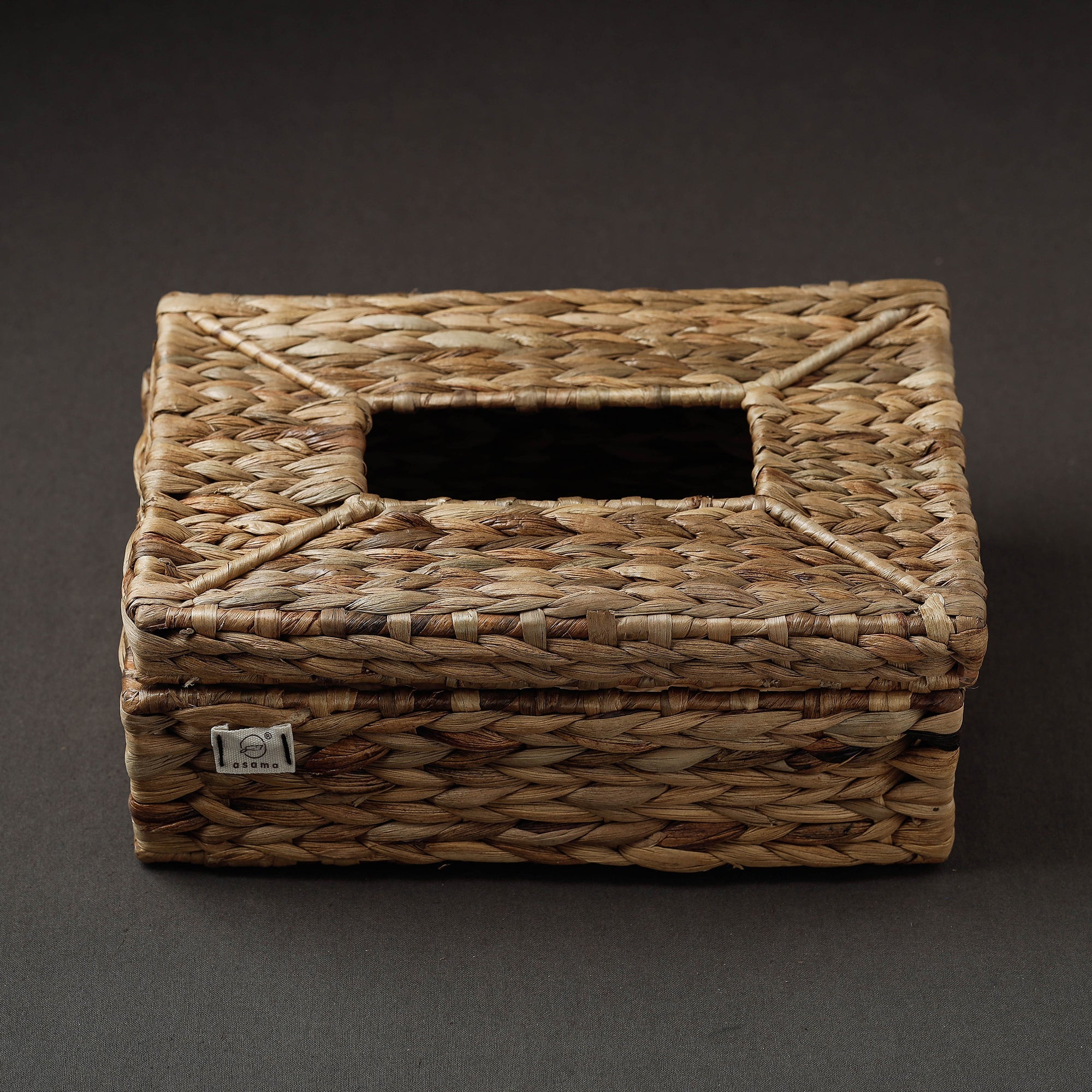 ASAMA Brown - Handcrafted Organic Water Hyacinth Tissue Box (10 x 6.5 in) - view 2