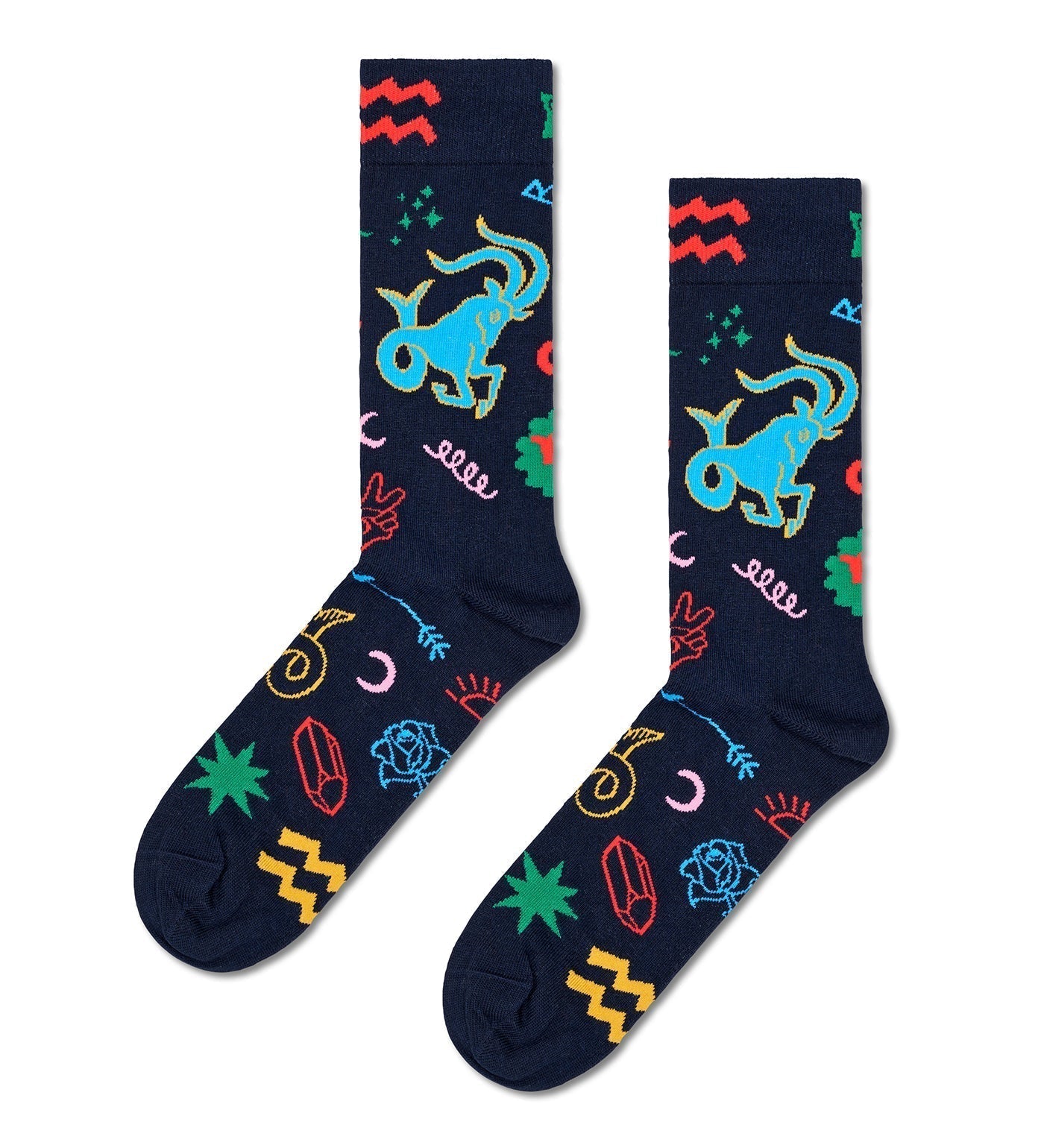 Happy Socks Unisex Capricorn Crew Length Socks for Women and Men