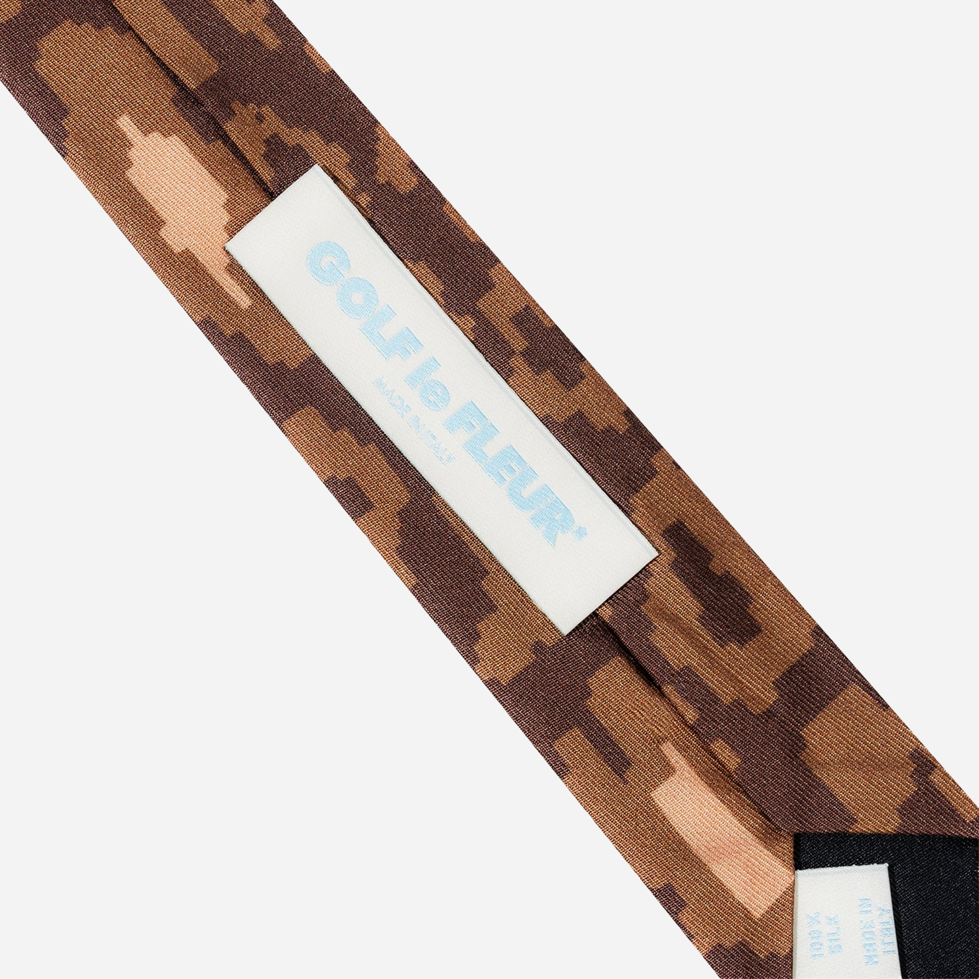 Golf Le Fleur Fleur Camo Wide Silk Tie Brown - view 2