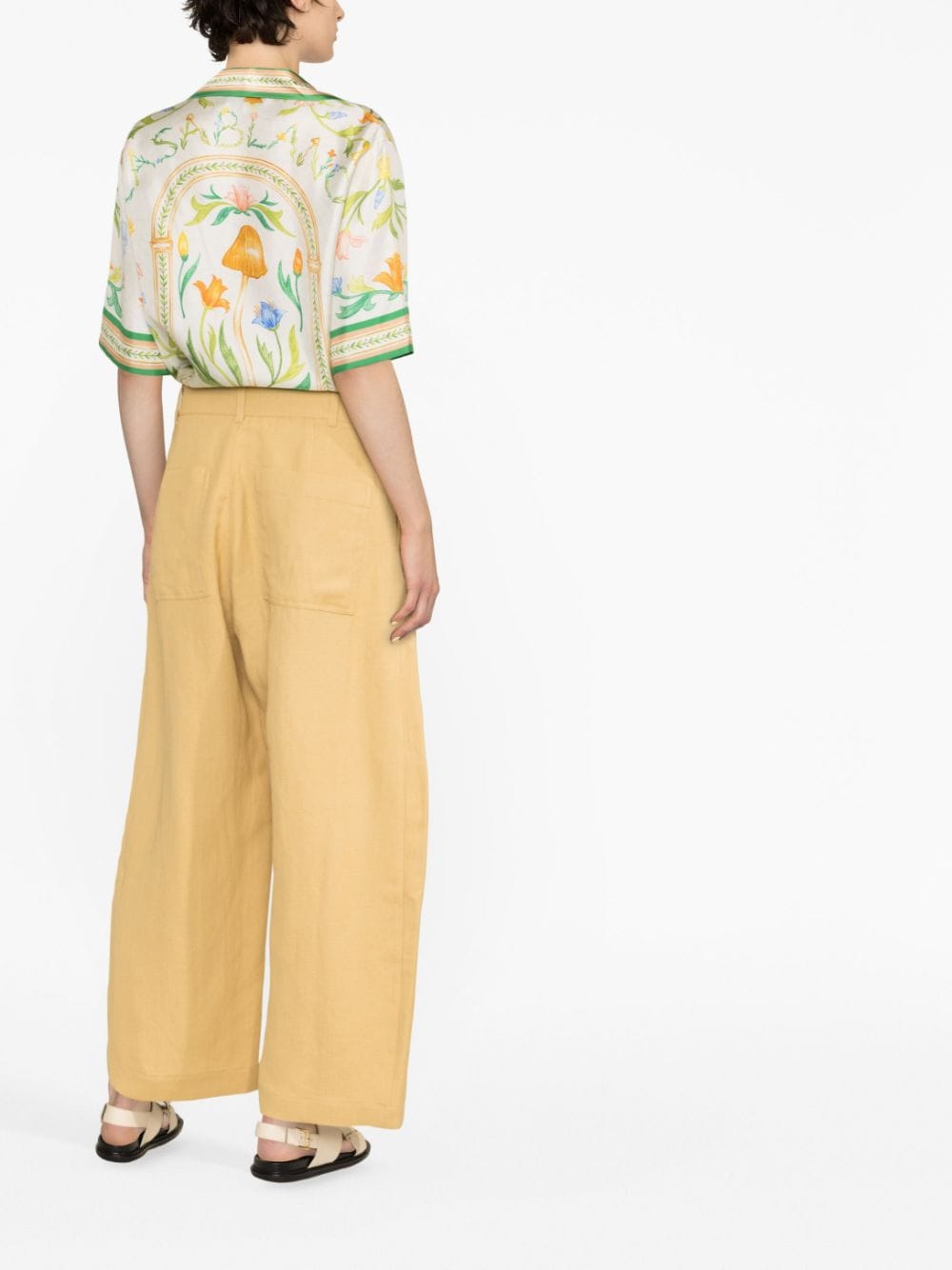 Studio Nicholson Pre Conscious Criteria page Wide leg cropped cotton trousers - view 2