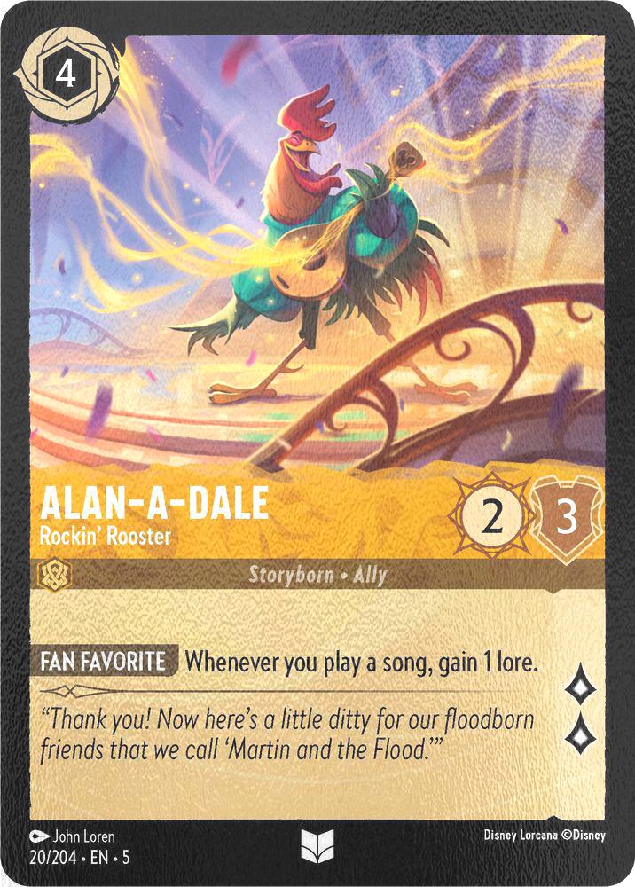 204 shimmering skies – Lorcana Alan-A-Dale - Rockin' Rooster - 20/204 [Shimmering Skies] [Cold Foil]