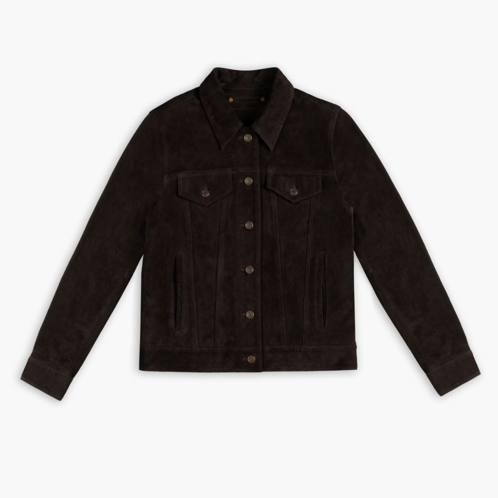 Thursday - Women's Jackets Suede Trucker Jacket | Chocolate - view 4