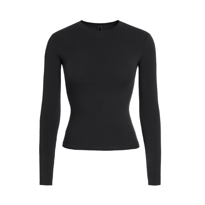 HYPE ELIXIR Skims Cotton Jersey Long Sleeve T-Shirt Soot