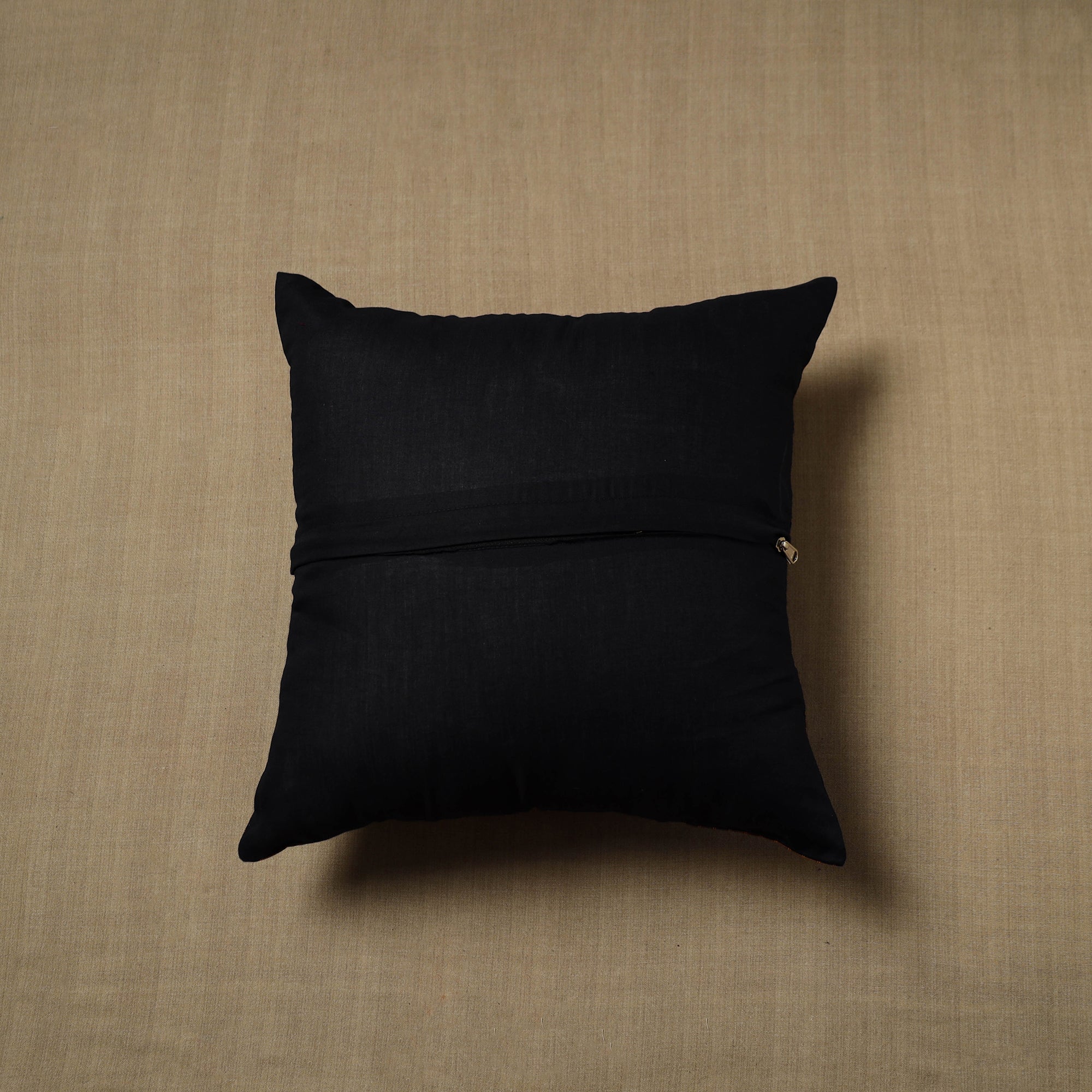 NOORI BAZAR Black - Patchwork Cotton Kanchipuram Cushion Cover (16 x 16 in) 54 - view 3
