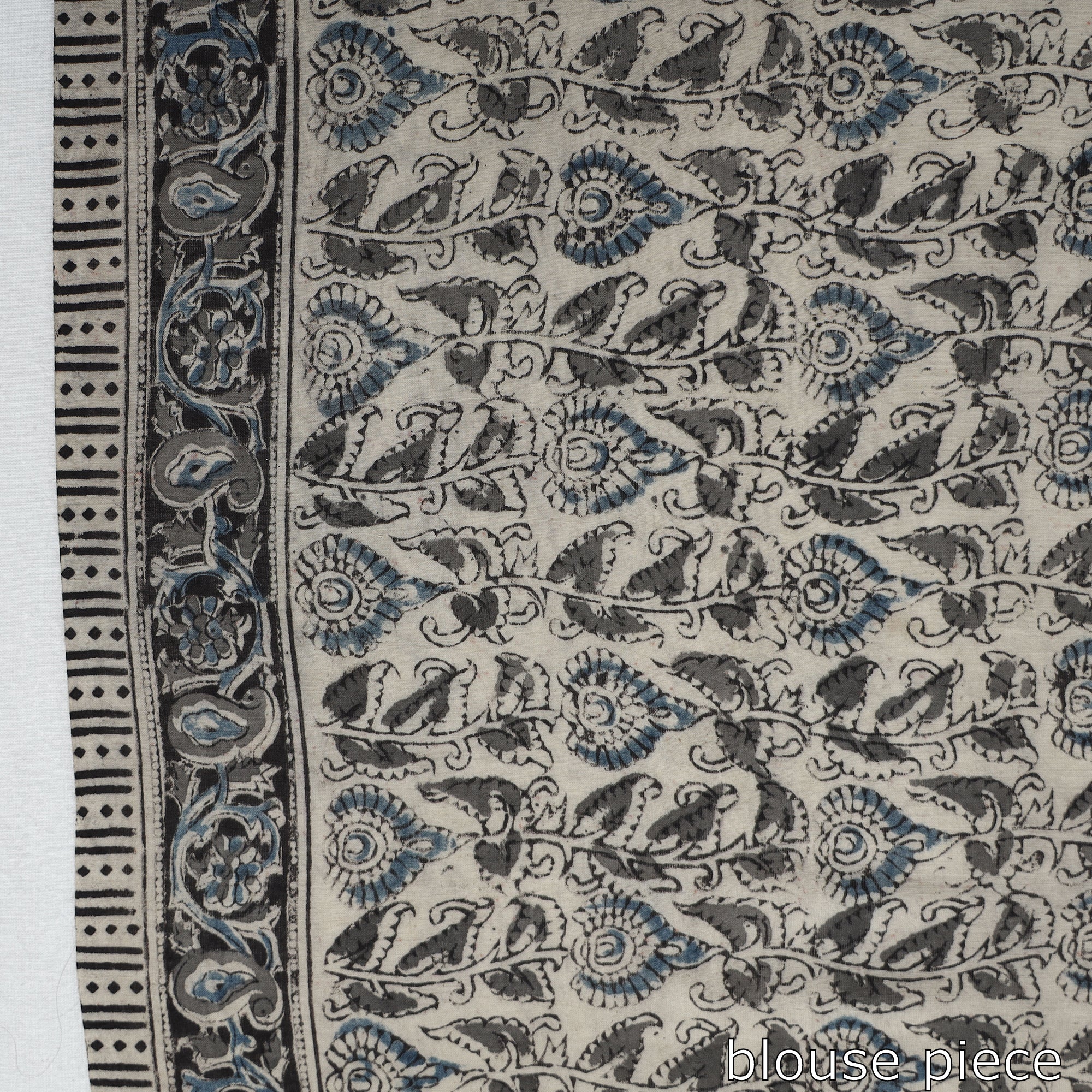 VENKATA BHANU KALAMKARI PEDANA Black - Pedana Block Print Cotton Kalamkari Saree - view 6