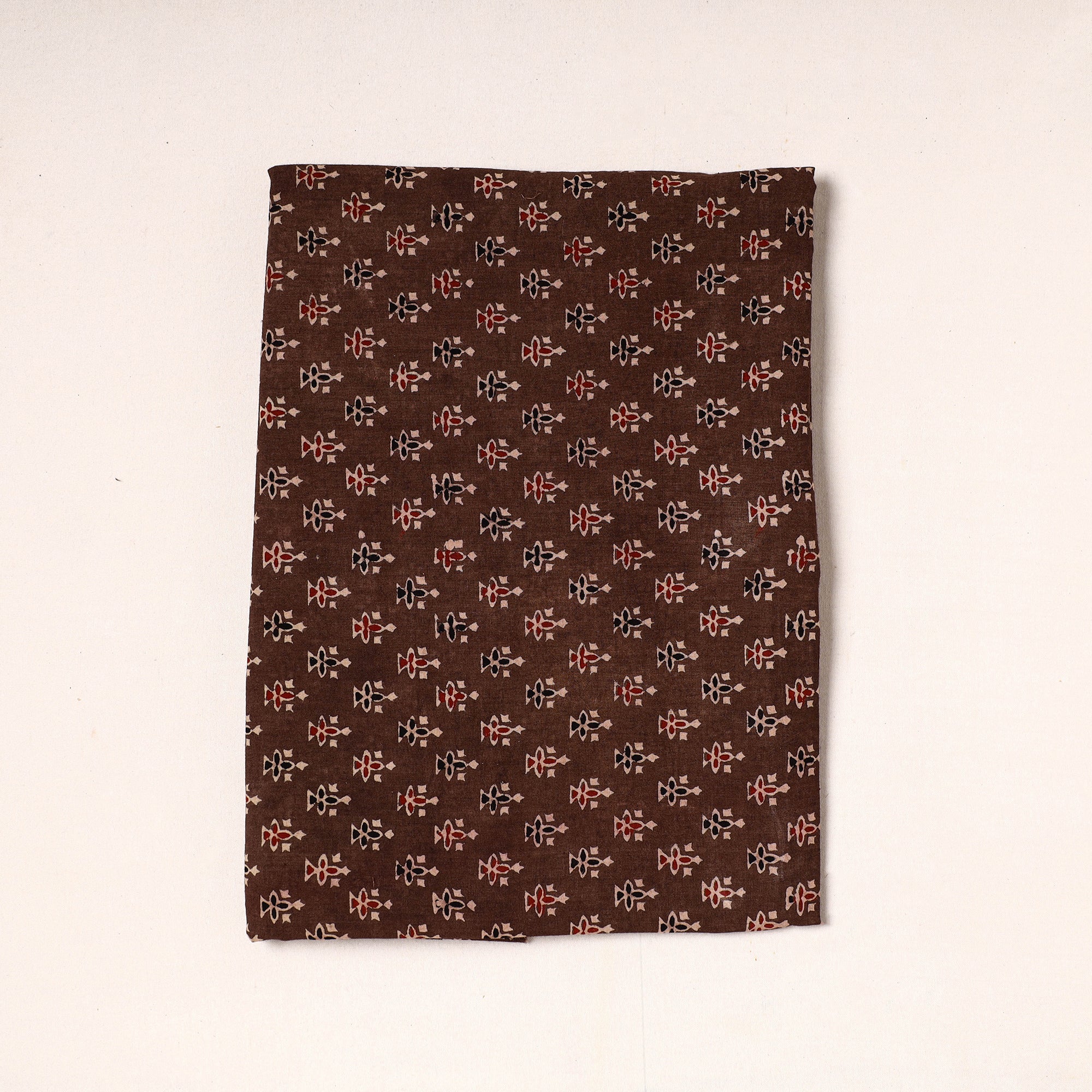 KACHCHH JI CHHAAP Brown - Ajrakh Block Printed Cotton Precut Fabric (1.5 meter) 29