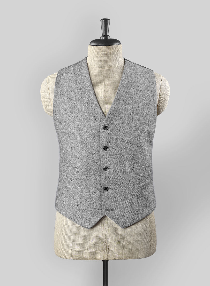 StudioSuits Vintage Plain Gray Tweed Waist Coat - view 2