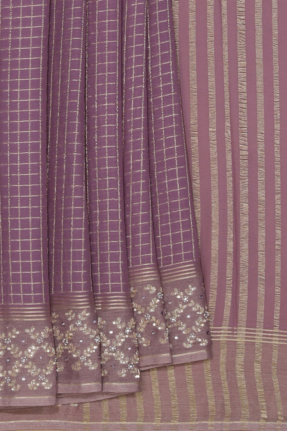 Kalanjali Georgette Purple Saree – Women's