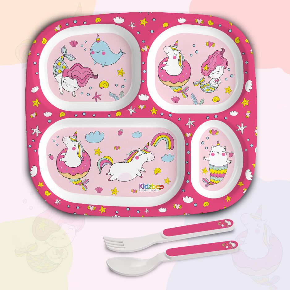Cello Pink Parade Kids Melamine Meal, Set of 3 - view 2
