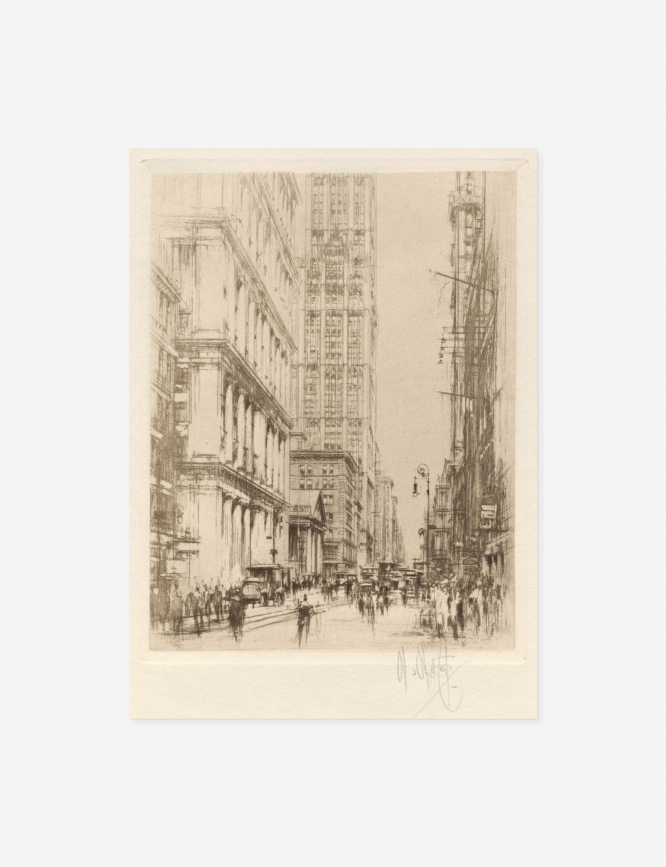 Lower broadway downtown – Lulu and Georgia Lower Broadway, Downtown New York Print by William Walcot