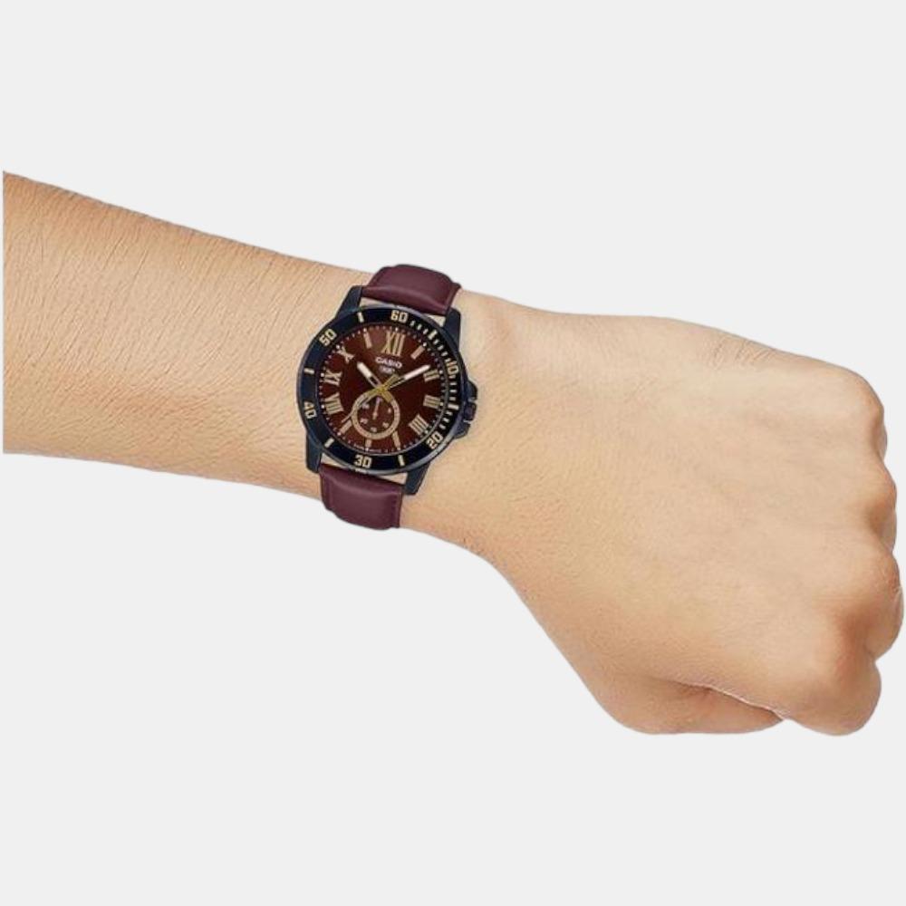 Casio Enticer Men Quartz Brown Dial Chronograph Leather Watch A2071 - view 4