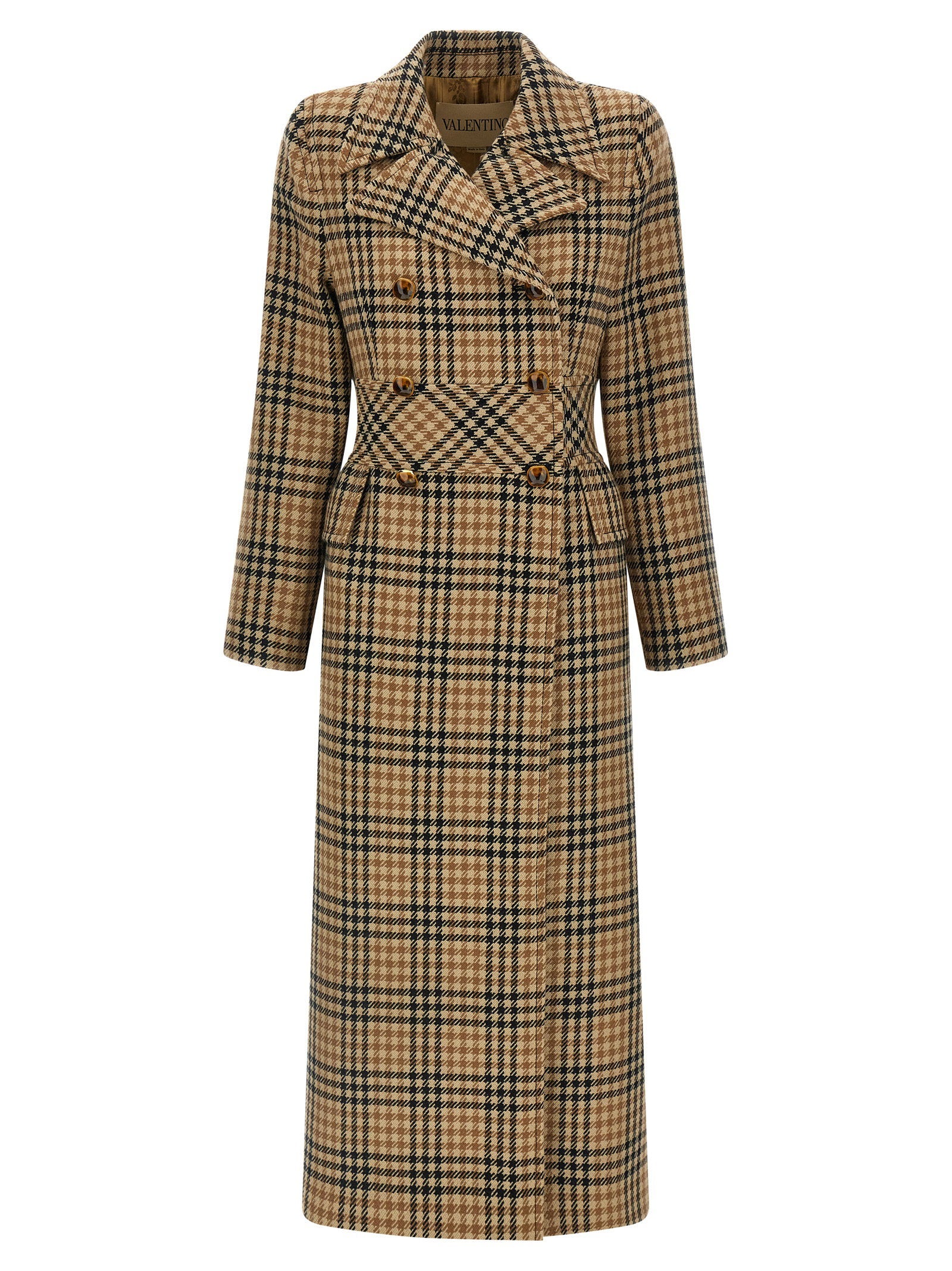 Valentino Garavani Houndstooth Wool Coat – 100% virgin wool
