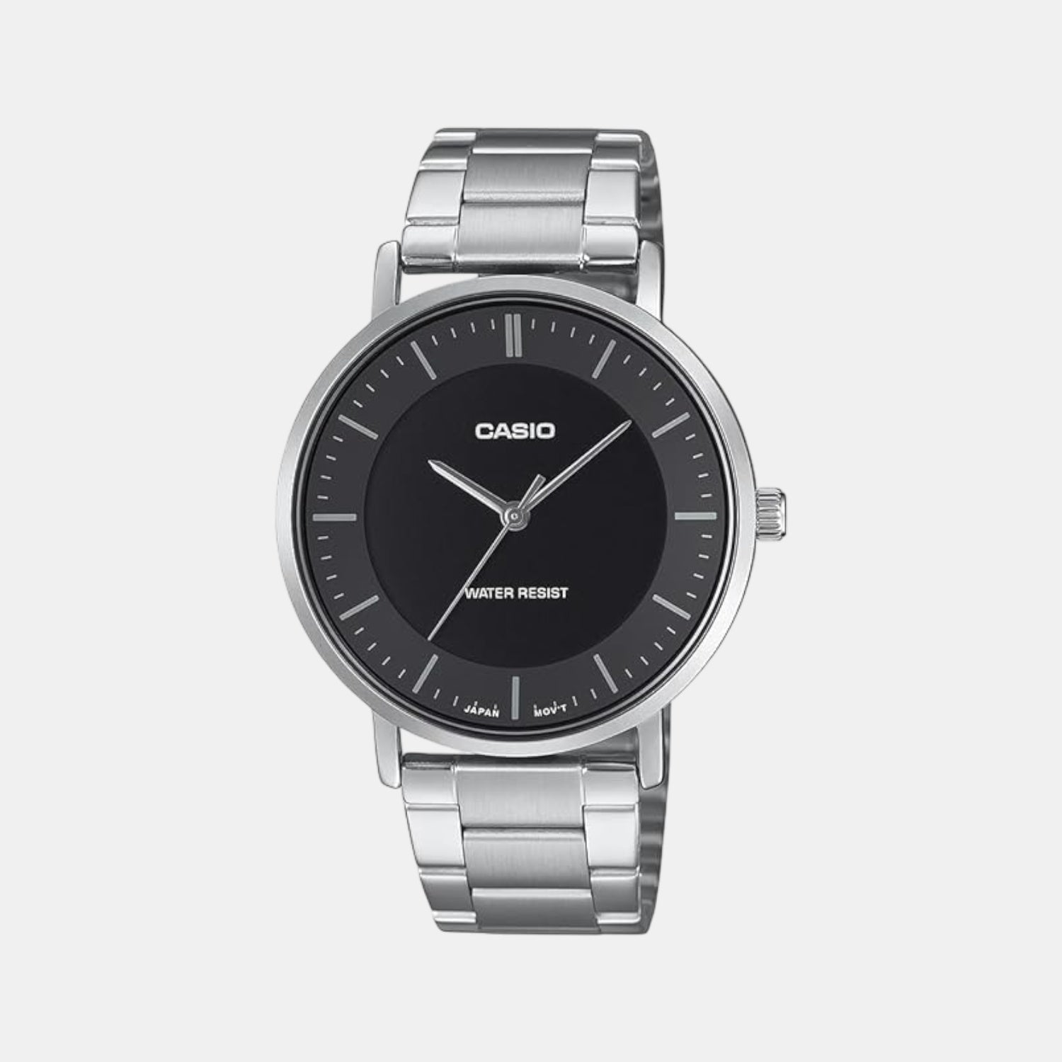 Casio Enticer Men Quartz Black Dial Analog Stainless Steel Watch A2411