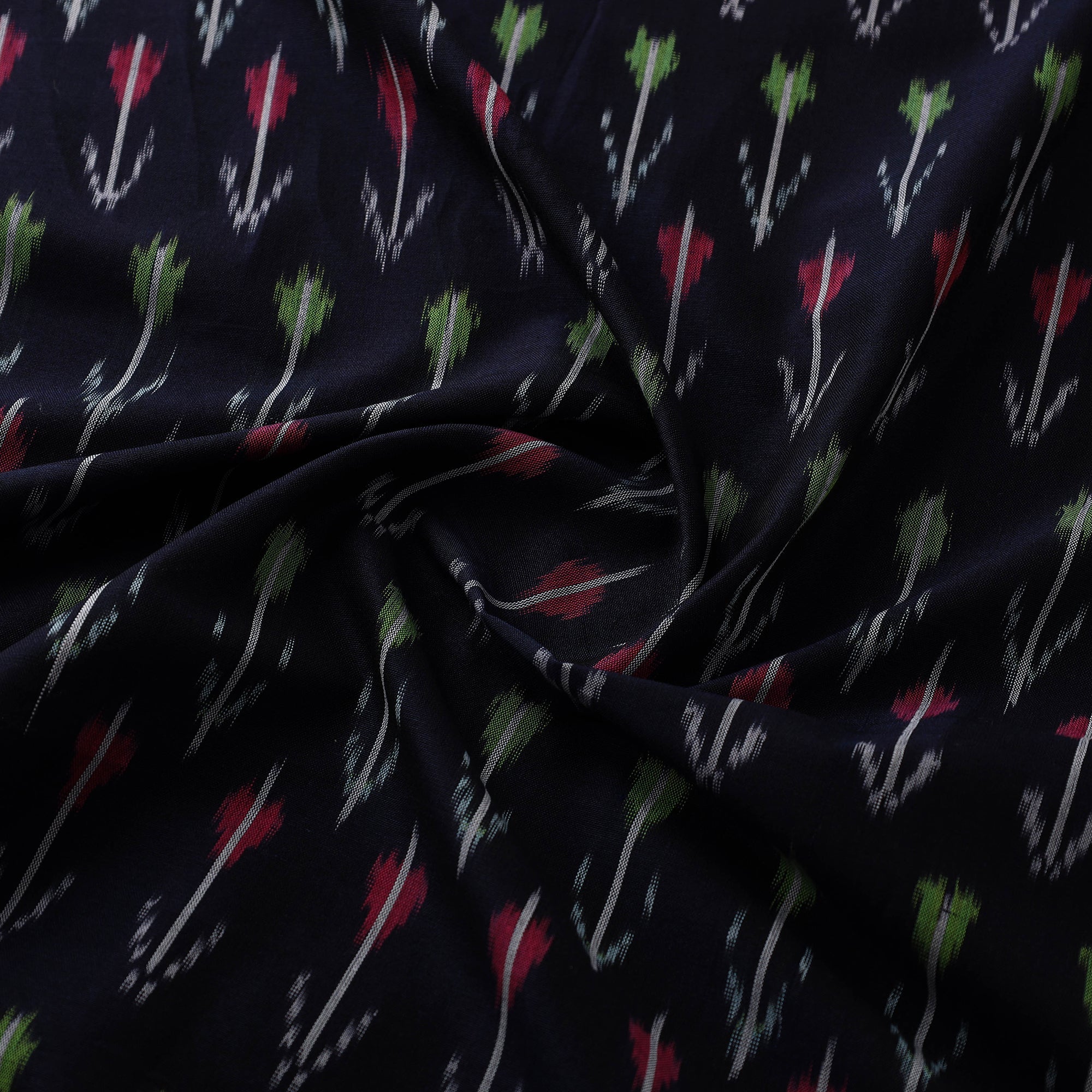 SOUTH KARGHA Black - Mercerised Cotton Pochampally Ikat Fabric 10 - view 3