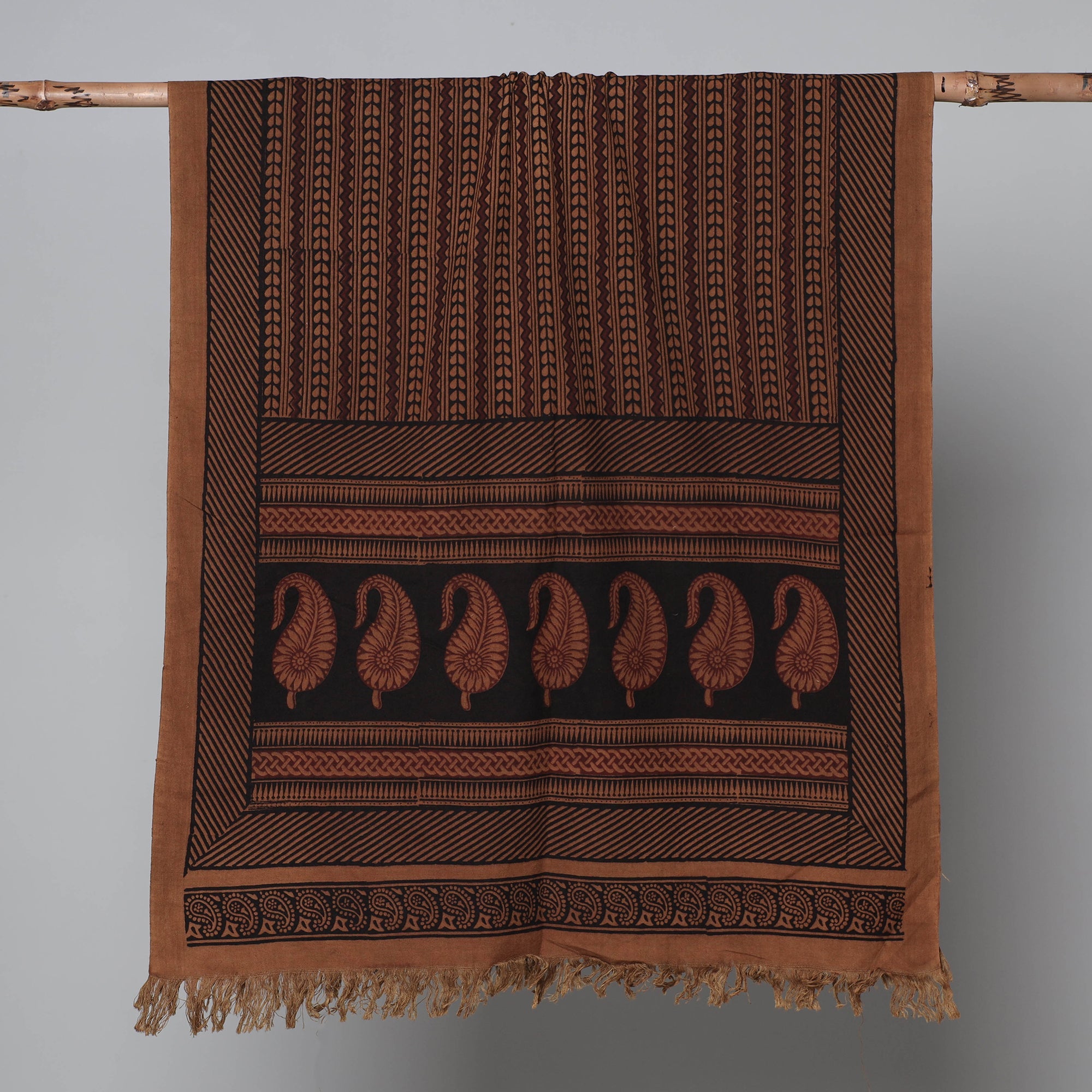 BAGH PRINTS BY UMAR FARUK KHATRI Brown - Bagh Hand Block Printed Handloom Cotton Towel - view 2