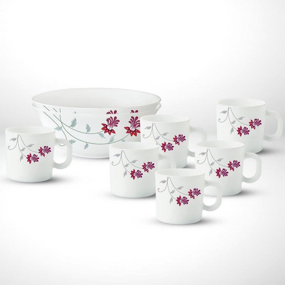 My Borosil Larah by Borosil Flower Pot Snack Set w Mugs
