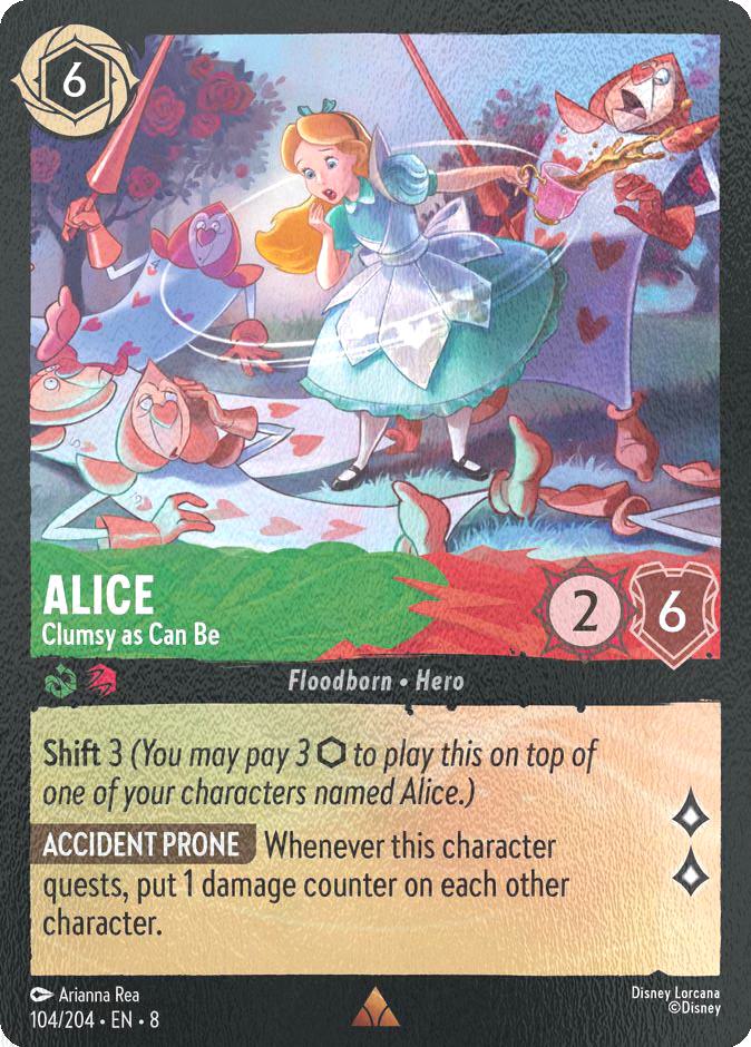 Lorcana Alice - Clumsy as Can Be - 104/204 [Reign of Jafar] [Cold Foil]