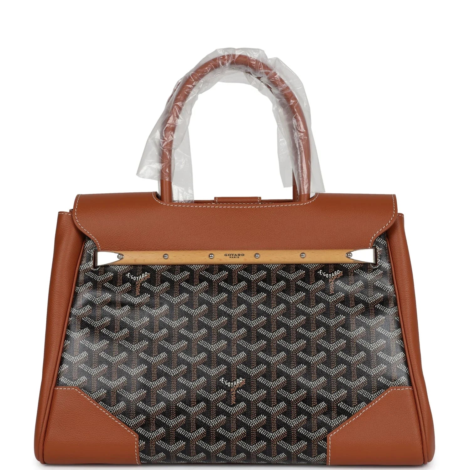 Cop Underdog Goyard Saigon Tote Black & Brown Goyardine Canvas Palladium Hardware - view 4