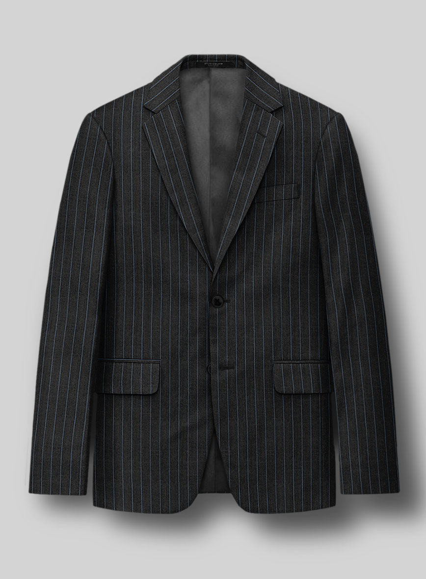 StudioSuits Napolean Abelino Stripe Black Wool Jacket