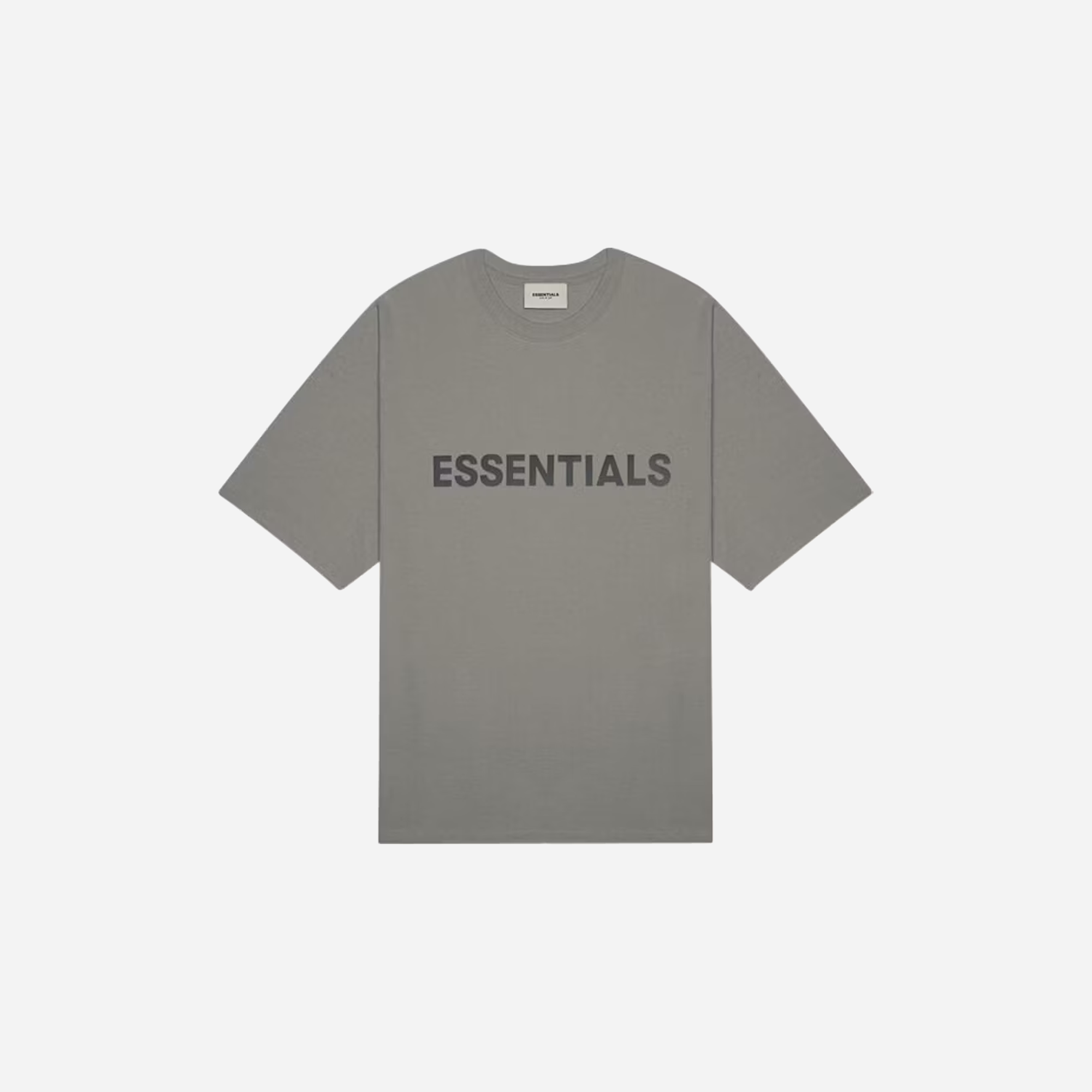 Essentials Boxy T-Shirt Applique Logo Charcoal