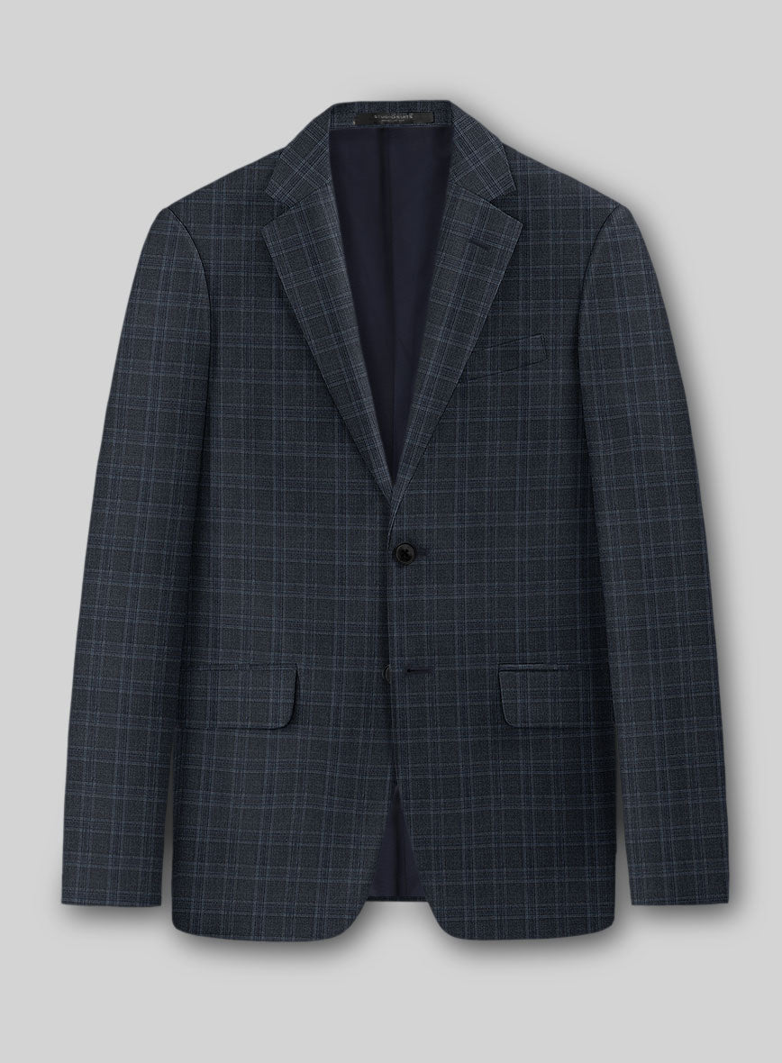 StudioSuits Napolean Gisde Glen Blue Wool Jacket