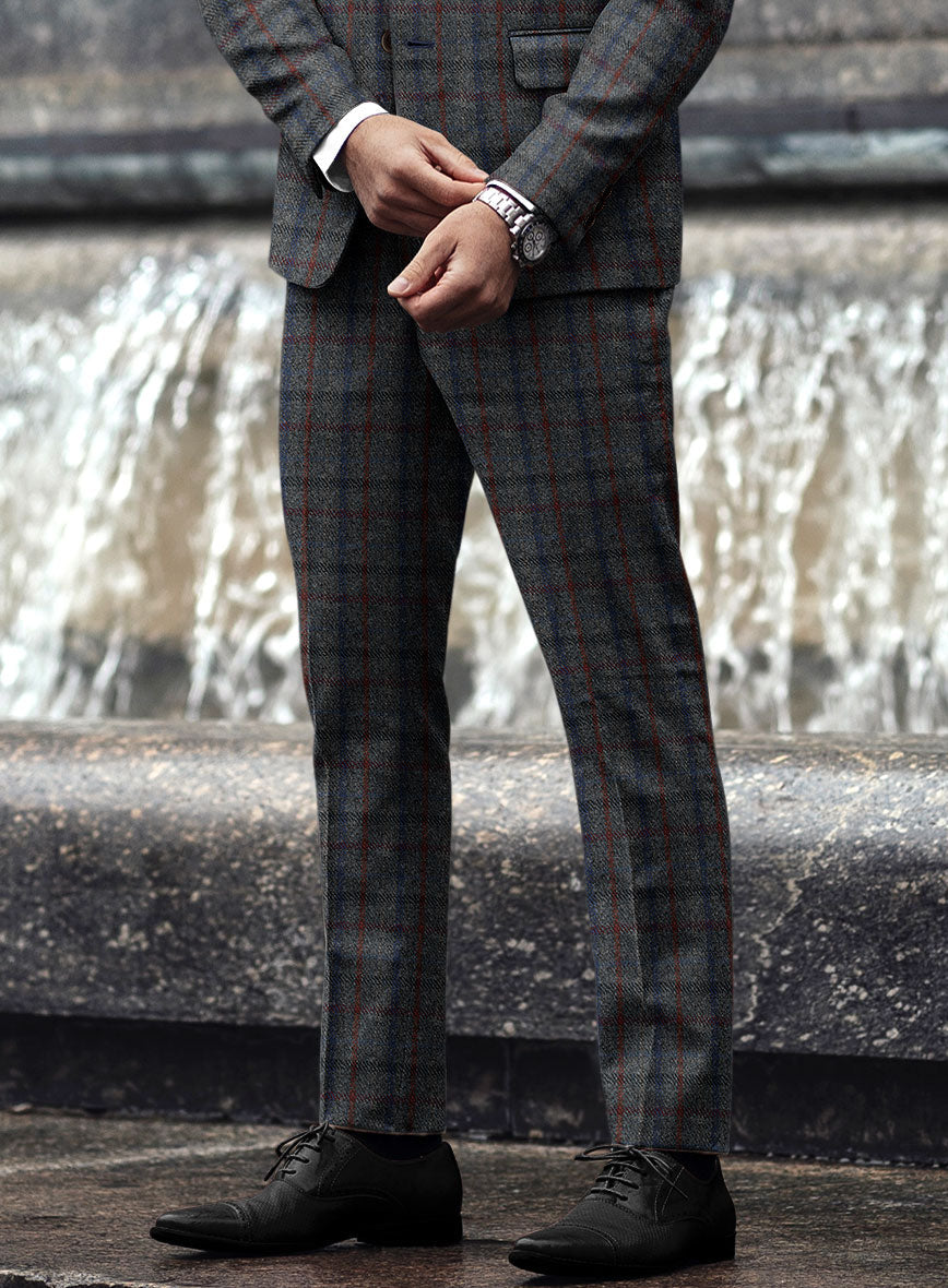 StudioSuits Harris Tweed Ice Blue Check Pants - view 2