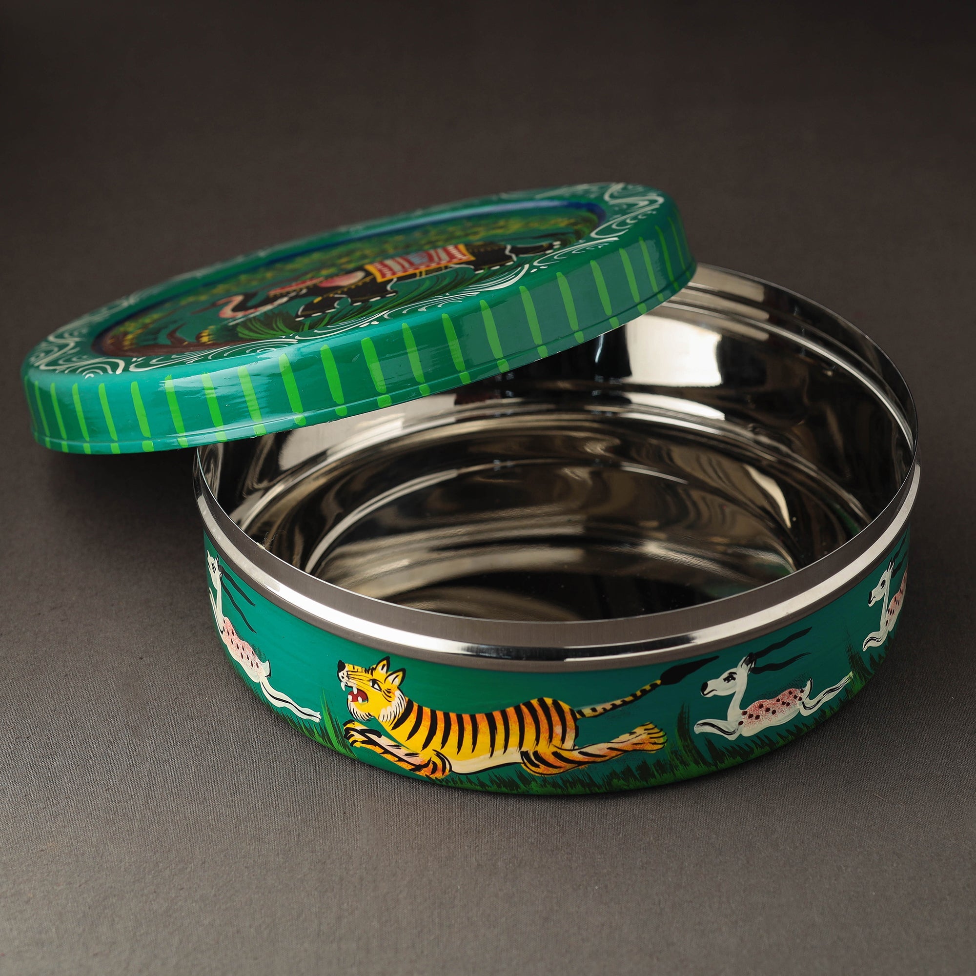 AAYAAS Banaras Handpainted Stainless Steel Chapati Box - view 2