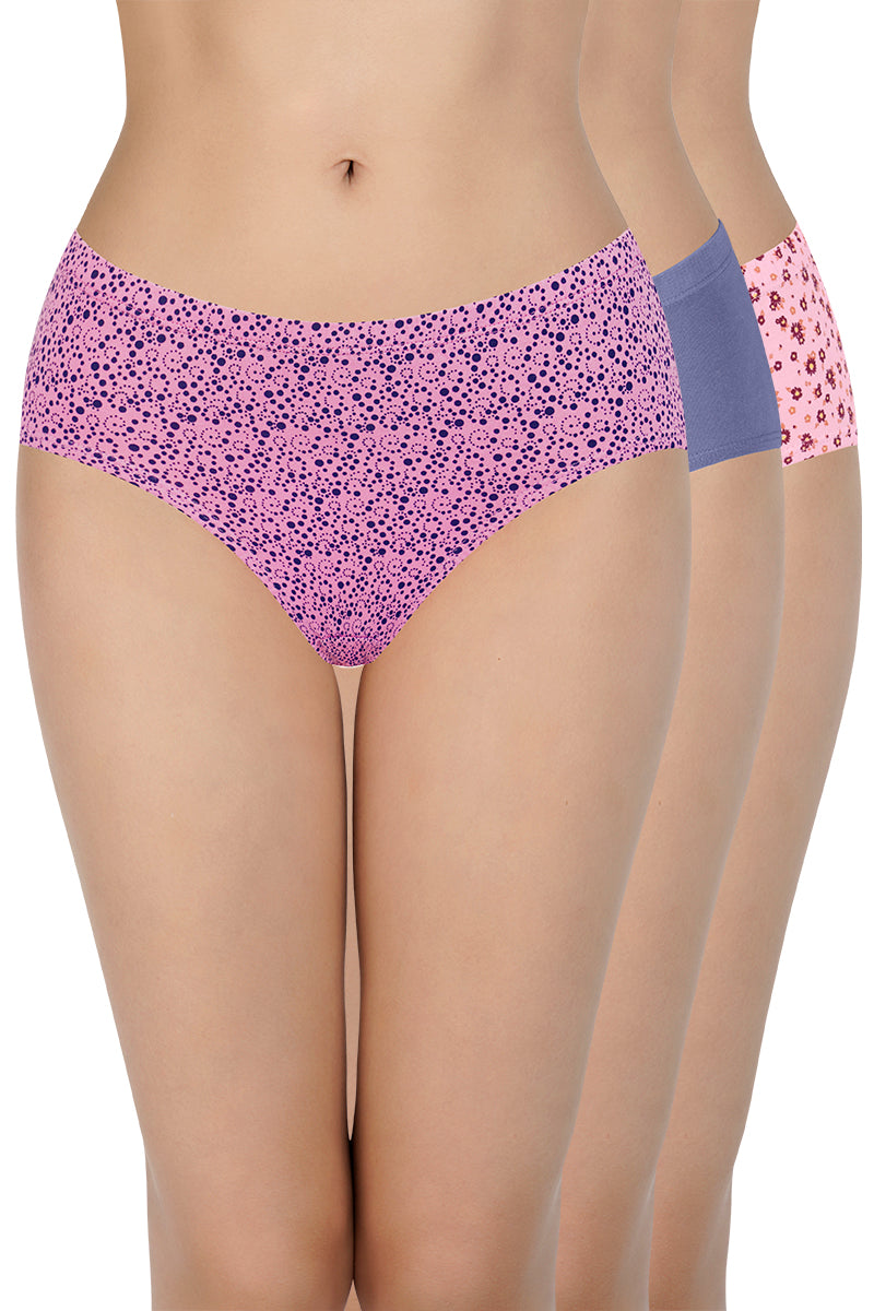 every de 100% Cotton Hipster Panty Pack (Pack of 3) - D019 - Multi