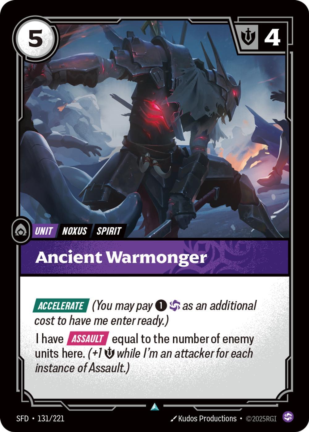 221 spiritforged non – Riftbound Ancient Warmonger - 131/221 [Spiritforged] [Non Foil]