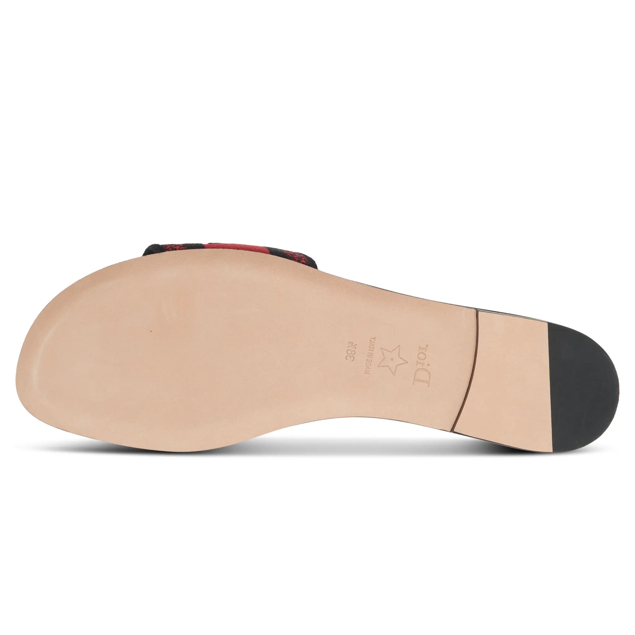 Dior Dway Embroidered Cotton Red Black Slides - view 6