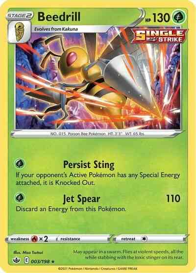 Rare holo swsh6-003 – Pokémon Beedrill - 003/198 - Rare Holo [swsh6-003] [Holo]