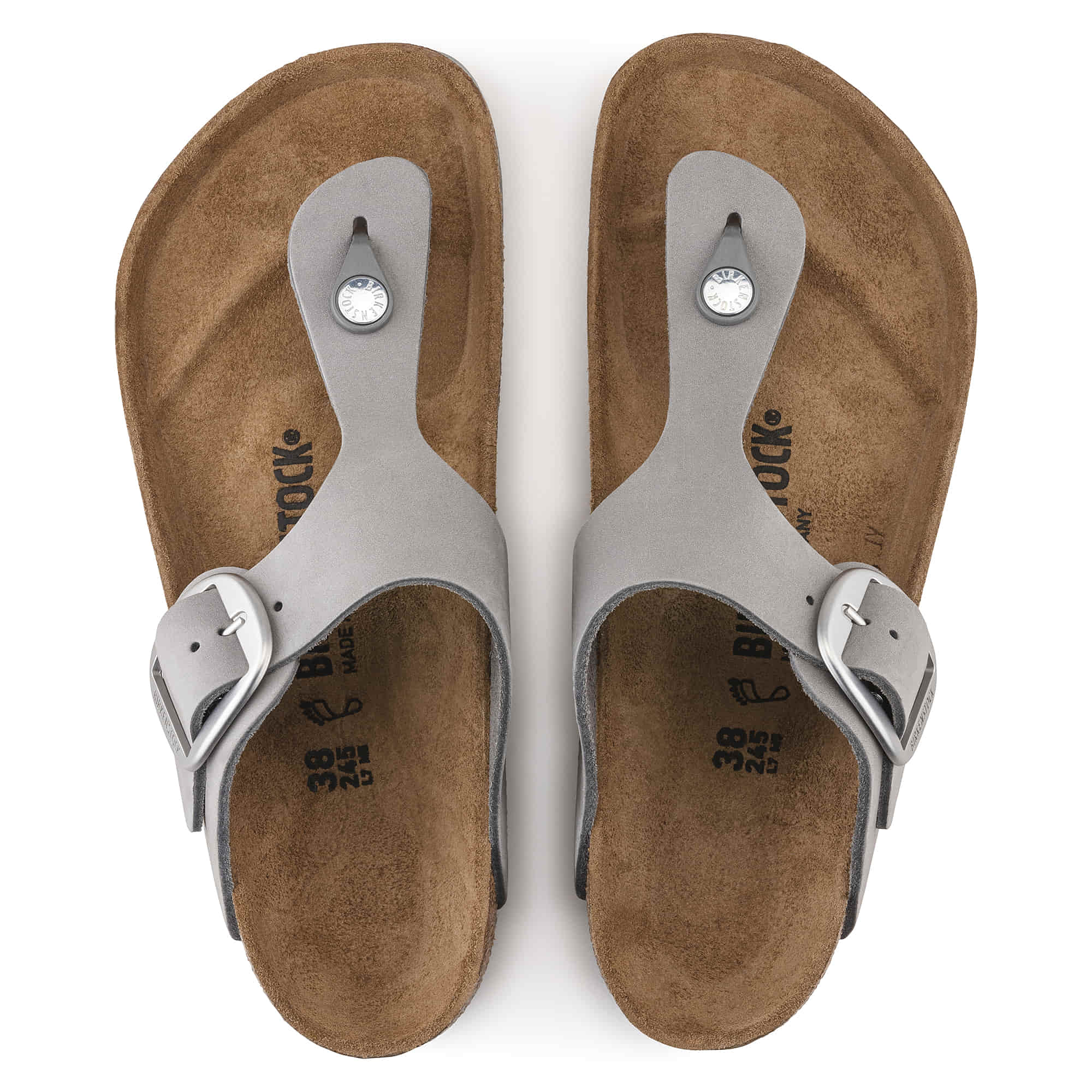 Birkenstock Gizeh Big Buckle Nubuck Leather – Gray Gray/Dove Gray - view 2