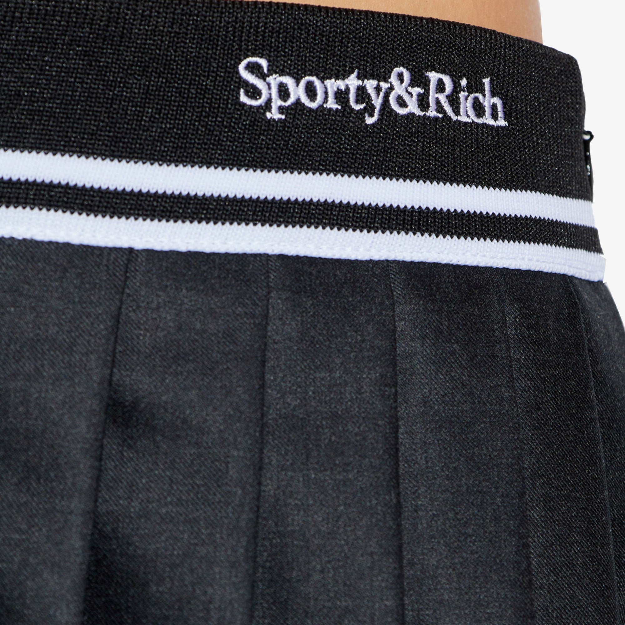 Sporty & Rich | Abigail Wool Pleated Skirt { Black - view 4