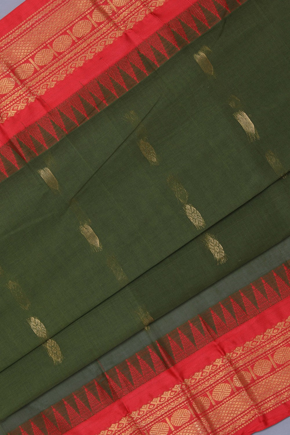Kalanjali Gadwal Cotton Green Saree – Women's - view 2