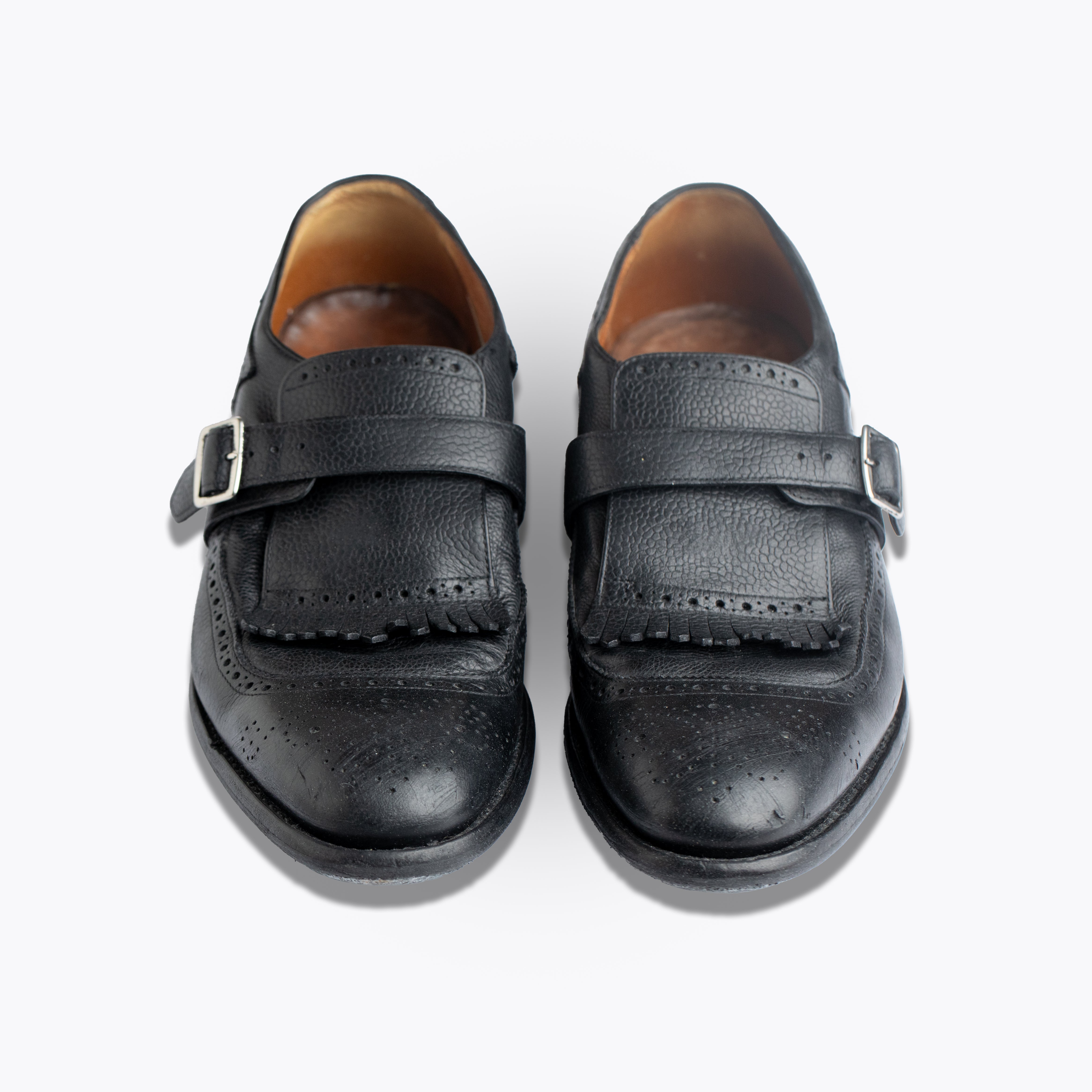 Church and Co Black Leather Monk Straps Shoes - view 2