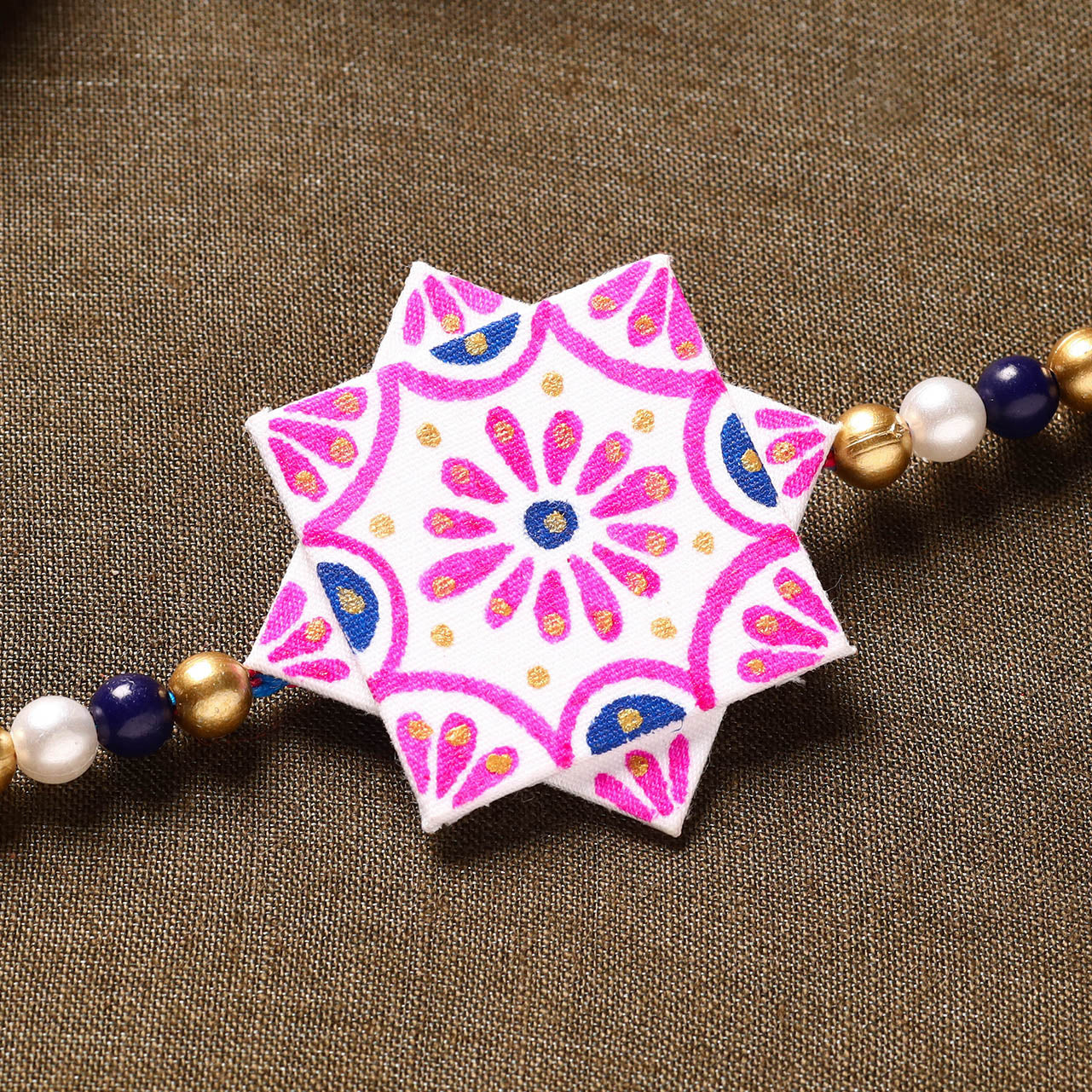 KHUSHBASH - HAPPY LOOM OF EAST Bishnupur Handpainted Fabric Rakhi - view 2