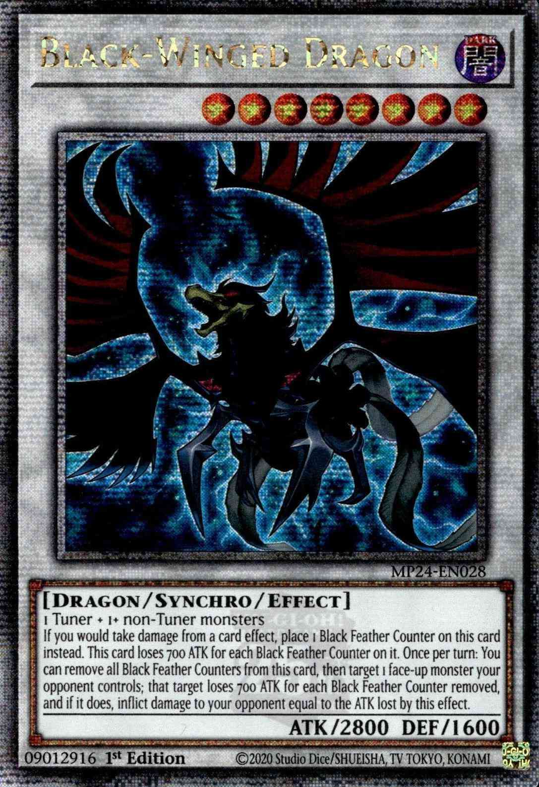Yu-Gi-Oh! Black-Winged Dragon - MP24-EN028 - Quarter Century Secret Rare - 1st Edition