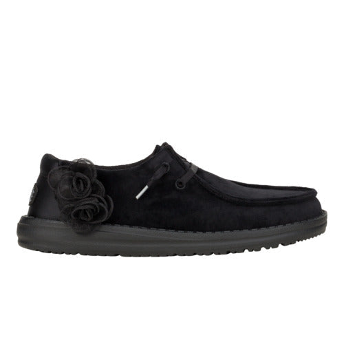 HEYDUDE shoes Wendy Velvet Rosette - Black – Women's - view 8