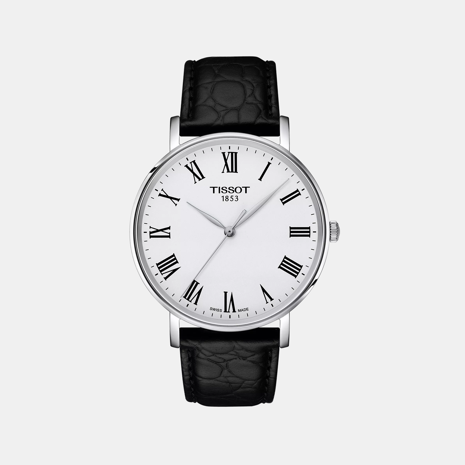 Tissot Everytime Men Quartz Silver Dial Analog Leather Watch T1434101603300