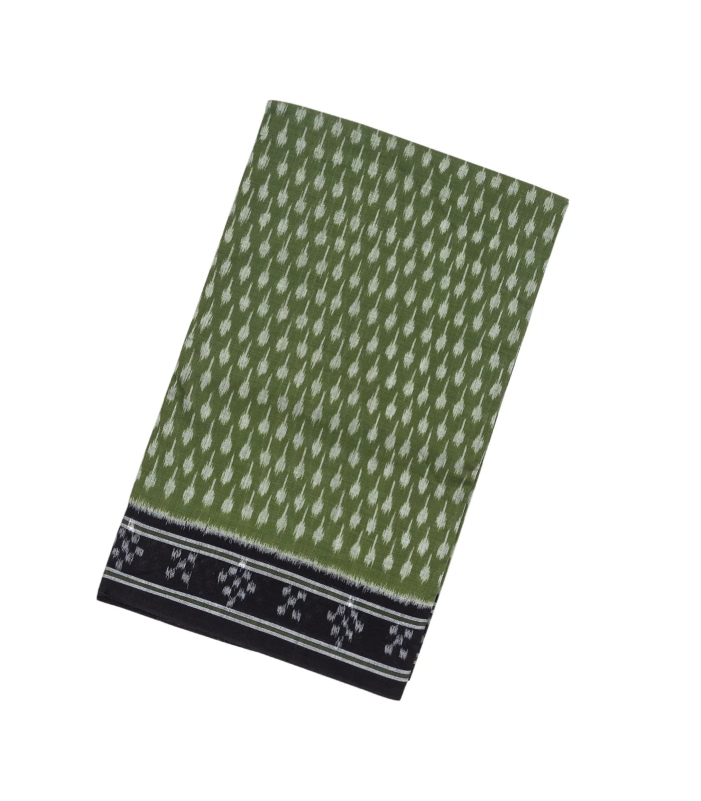 RmKV Green Handloom Orissa Cotton Saree With Black Border