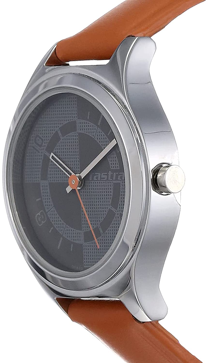 Fastrack Checkmate Bicolour Dial & Brown Leather