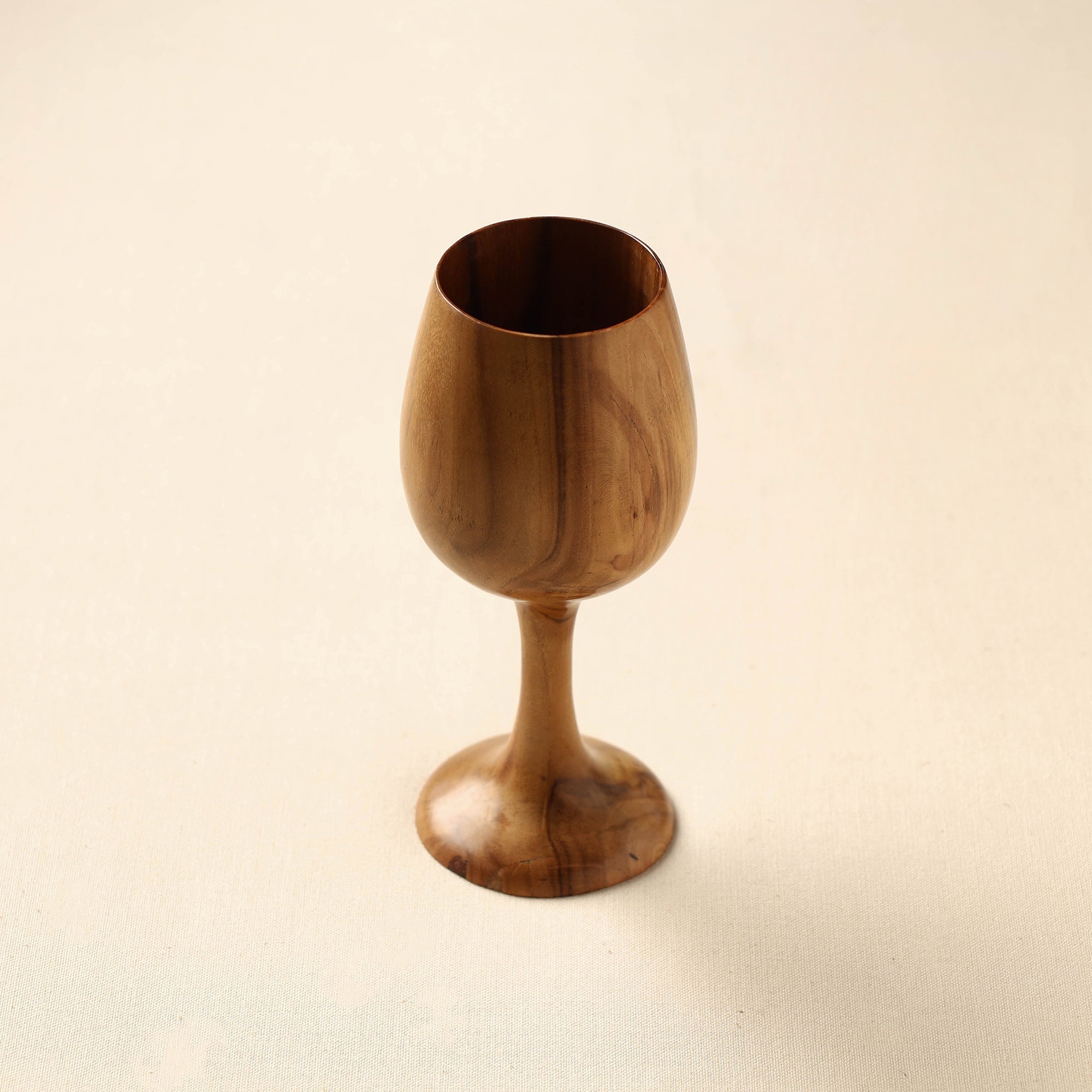 HAVELI CHRONICLES Brown - Handcrafted Teak Wooden Wine Glass