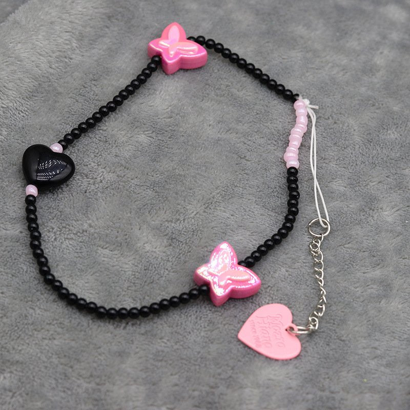 Peeperly Shimmering Butterfly Heart Phone Charm